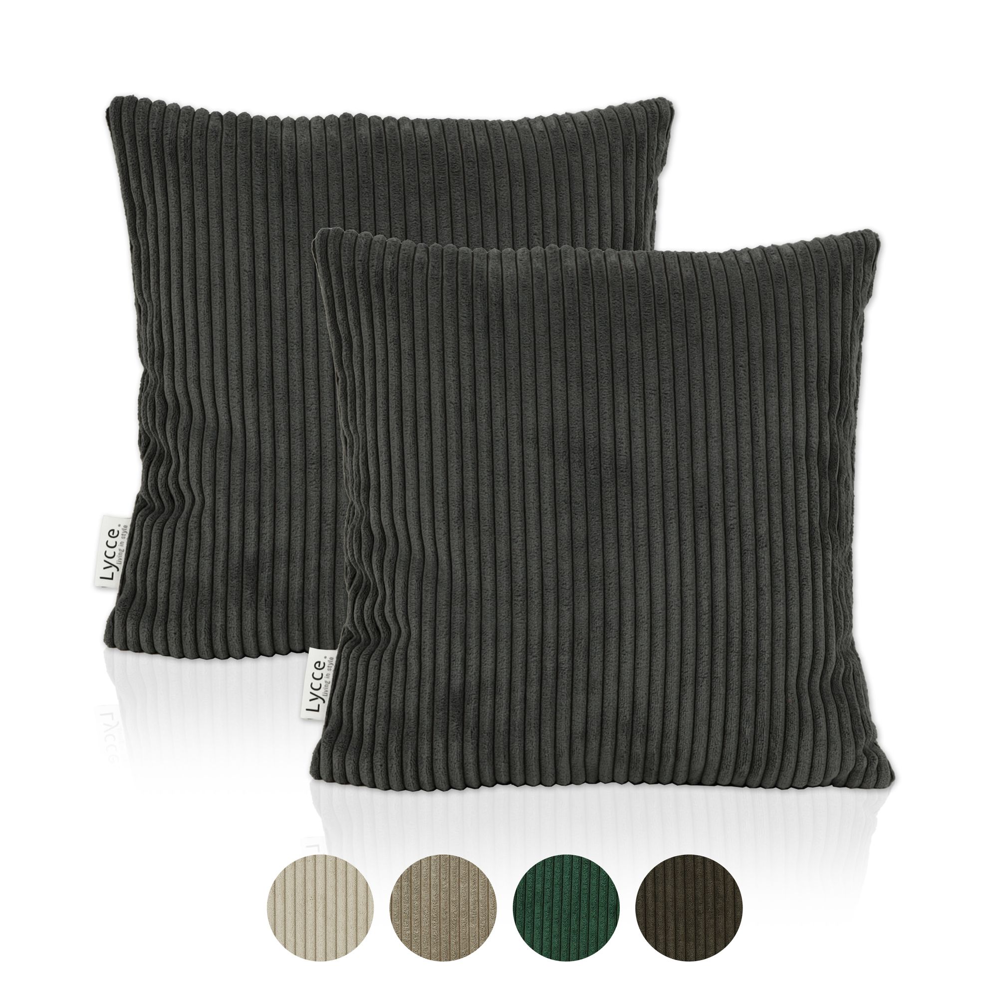 Lycce 2er Set Kissenbezug aus trendigem Cordstoff (40 x 40 cm) - Bild 1