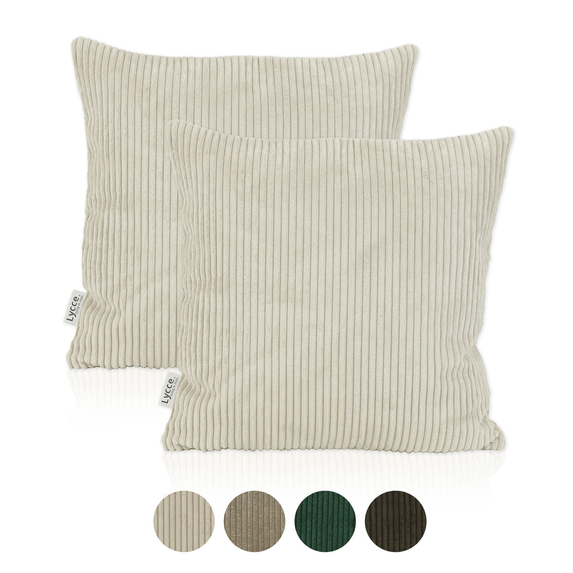 Lycce 2er Set Kissenbezug aus trendigem Cordstoff (50 x 50 cm) - Bild 1