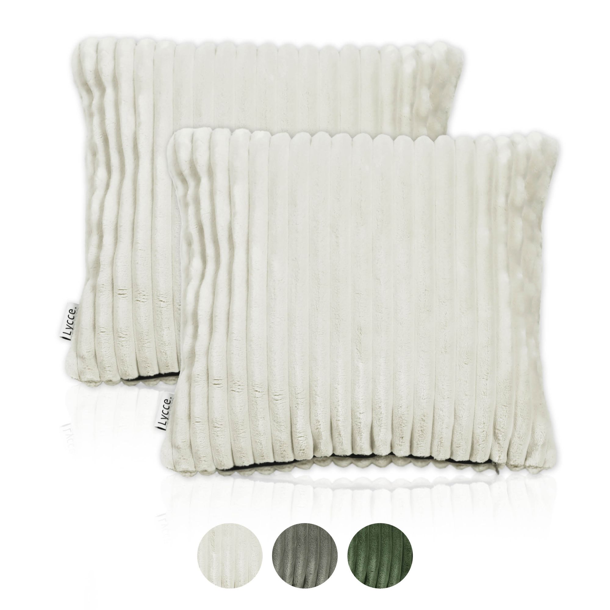 Lycce Kissenbezug Deluxe aus extra breitem, flauschigem Cordstoff - ideal f&uuml;r kuschelige Sofakissen oder Dekokissen, verschiedene Farben - made in EU - Bild 1