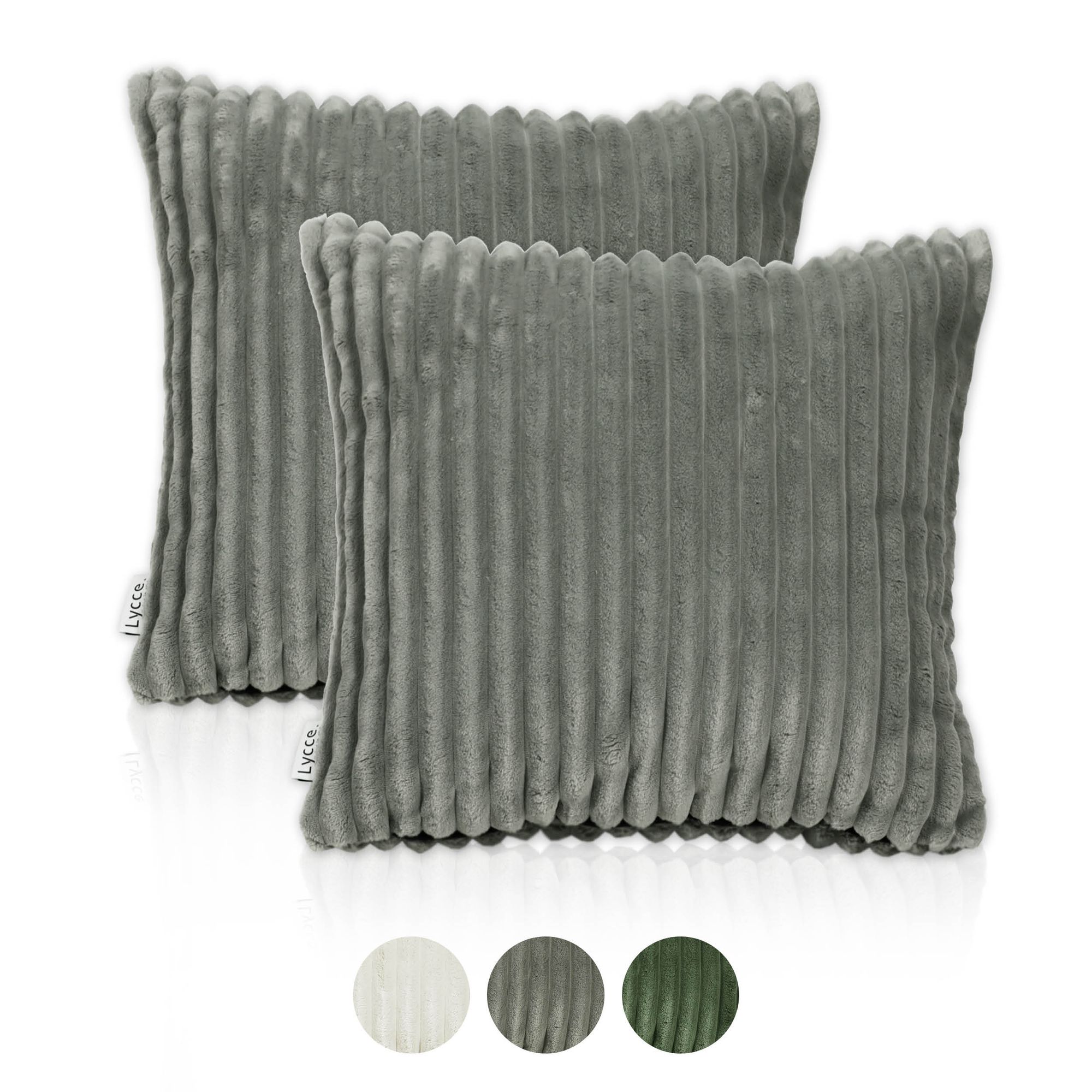 Lycce Kissenbezug Deluxe aus extra breitem, flauschigem Cordstoff - ideal f&uuml;r kuschelige Sofakissen oder Dekokissen, verschiedene Farben - made in EU - Bild 1