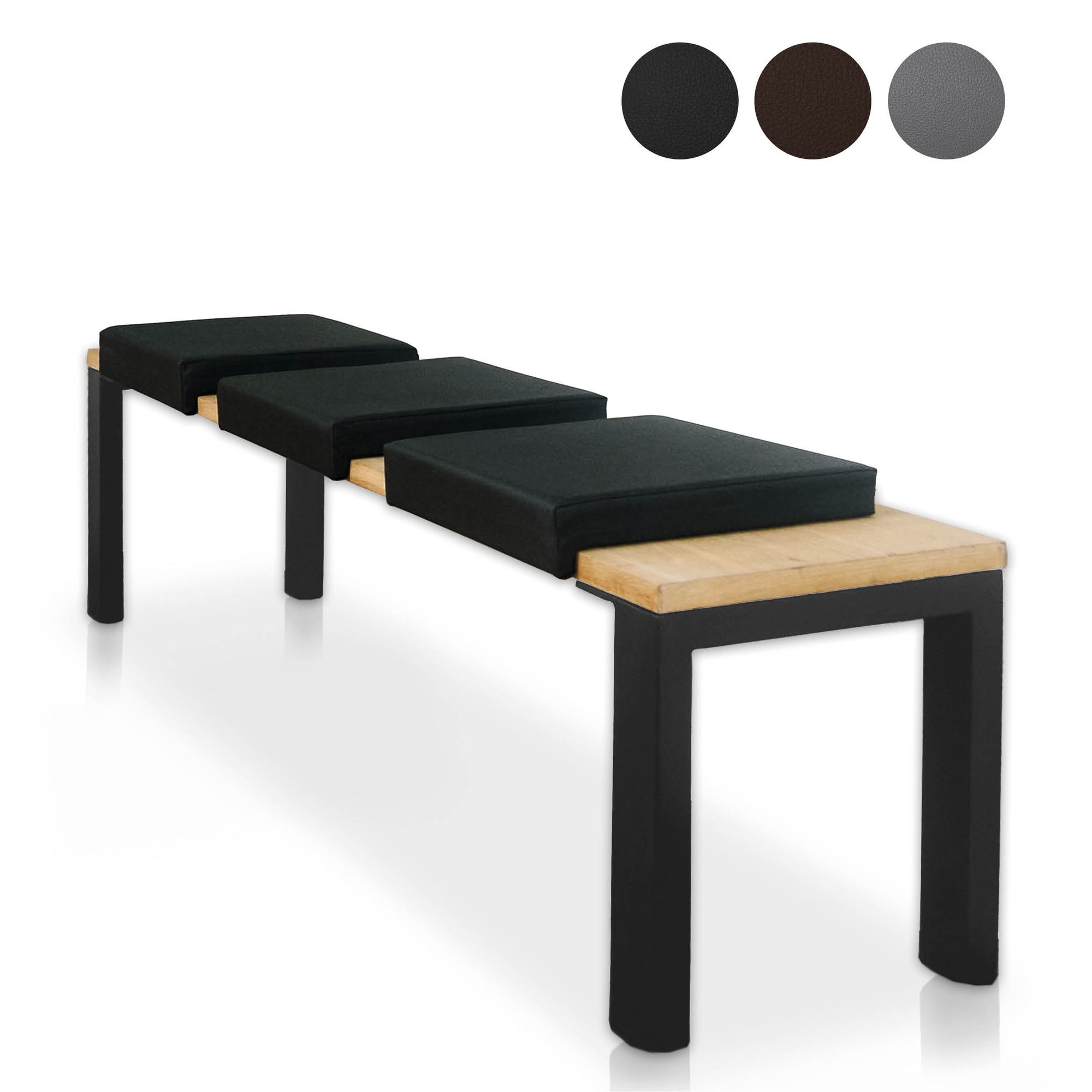 Lycce Bankauflage Kunstleder Klemmkissen 1 Leiste, extra weiche Polsterung (6cm H&ouml;he), Sitzkissen Bank rutschfest, 100.000 Scheuertouren, Banktiefe ab 35 cm - Bild 1