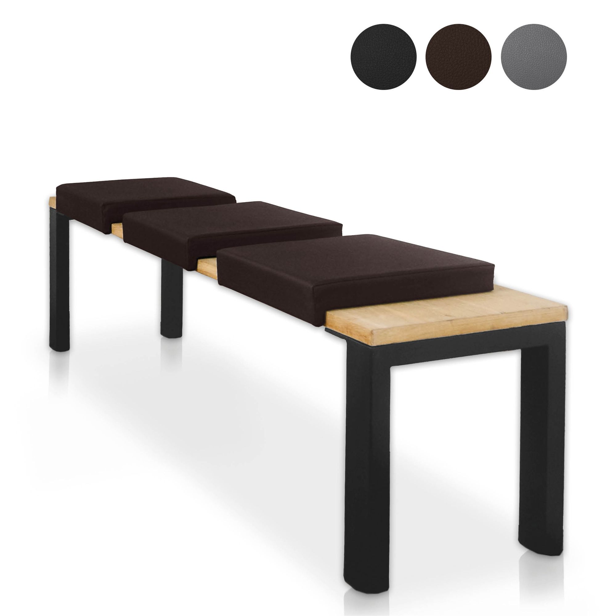 Lycce Bankauflage Kunstleder Klemmkissen 1 Leiste, extra weiche Polsterung (6cm H&ouml;he), Sitzkissen Bank rutschfest, 100.000 Scheuertouren, Banktiefe ab 35 cm - Bild 1