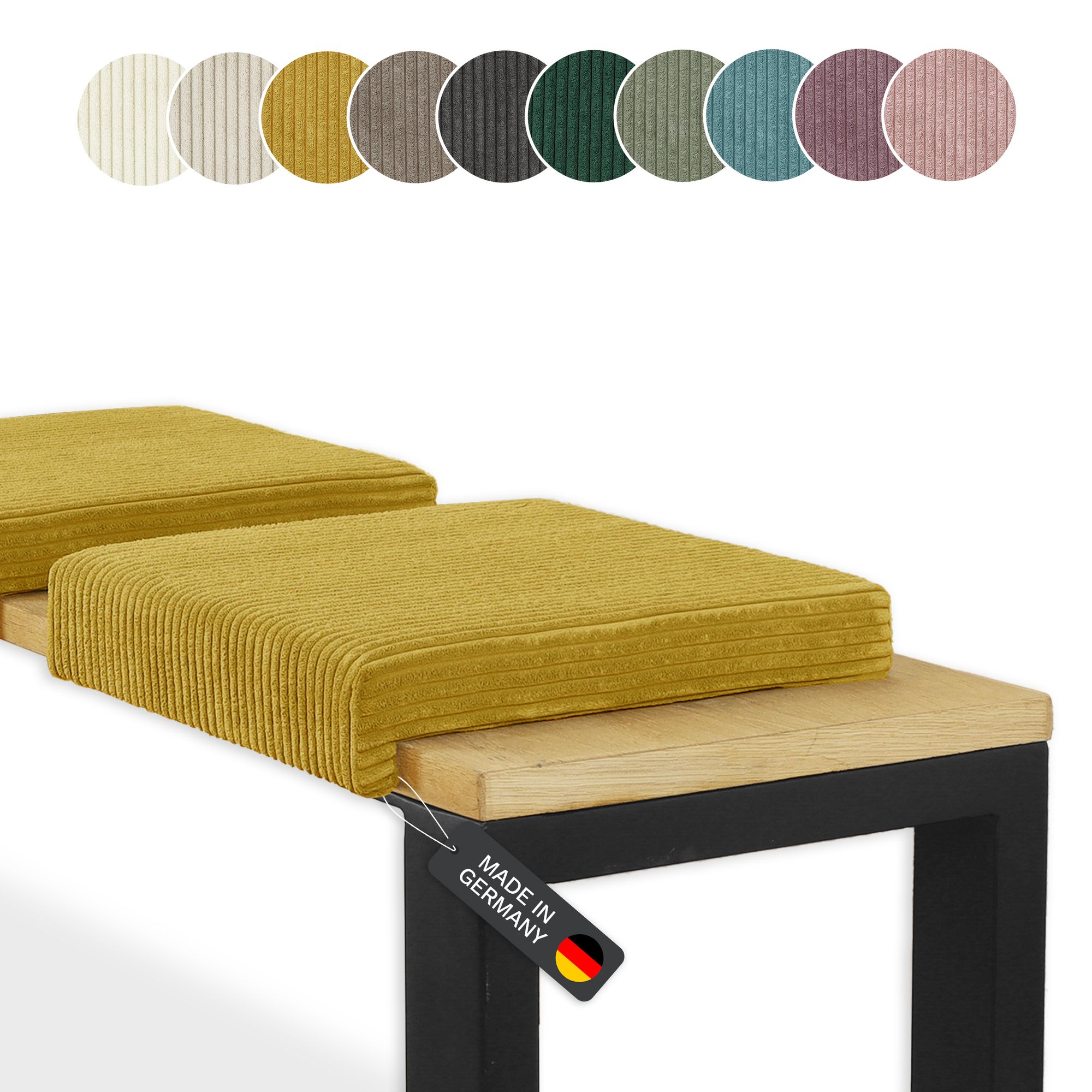 Lycce Klemmkissen Sitzkissen mit 1 Leiste, Cordstoff extra Polsterung - Bild 1