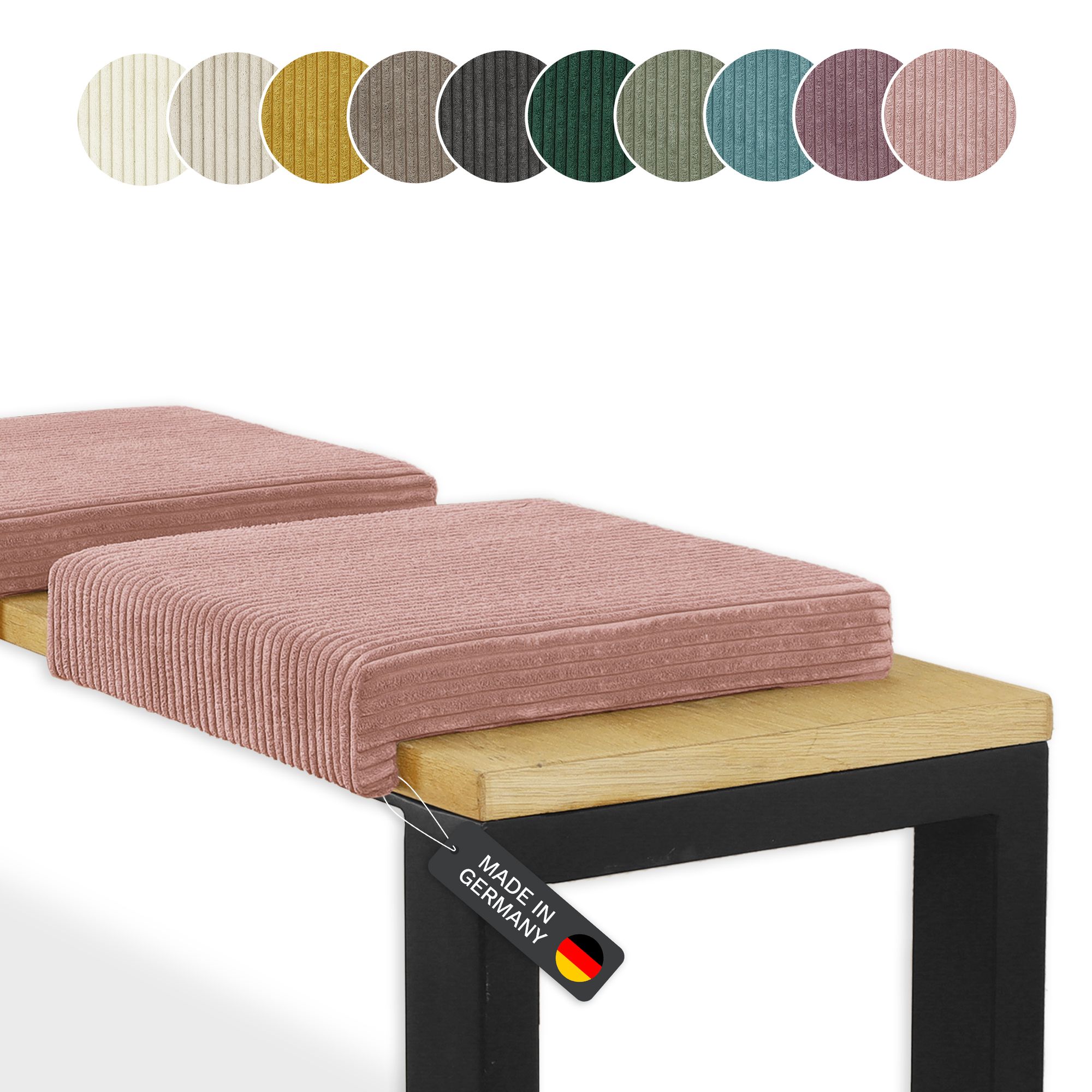 Lycce Klemmkissen Sitzkissen mit 1 Leiste, Cordstoff extra Polsterung - Bild 1