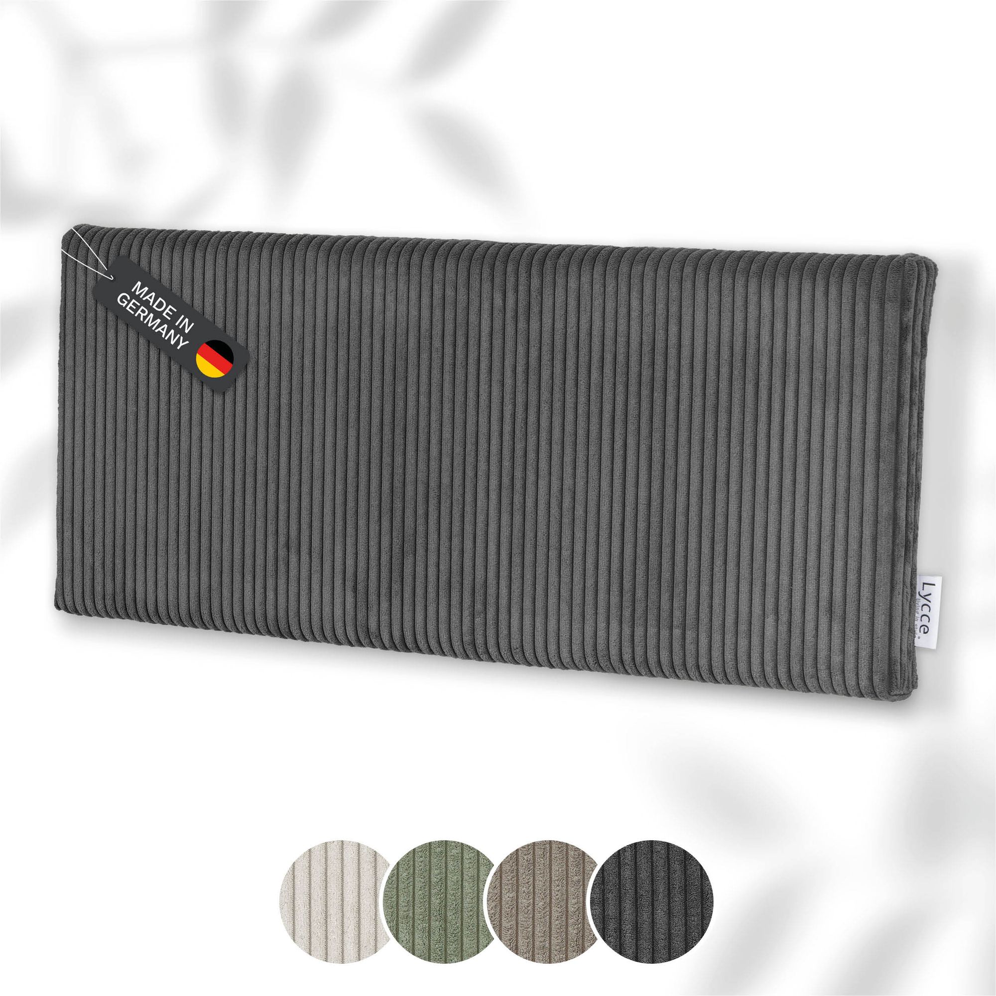 Lycce Wandkissen Cord &ndash; Wandpolster Kopfteil Betten & R&uuml;ckenkissen Sitzbank | komfortabel & stabil | einfache Montage | Wandpaneele gepolstert | Schlafzimmer & Wohnzimmer | Cord - Bild 1