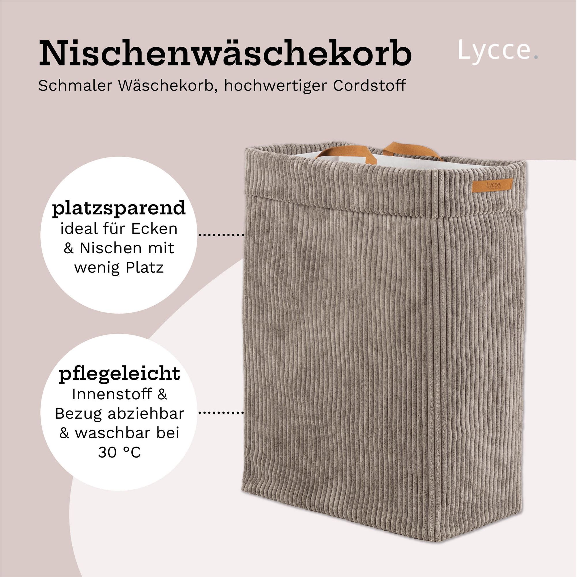 Lycce Wäschekorb Cord – Nischenwäschekorb