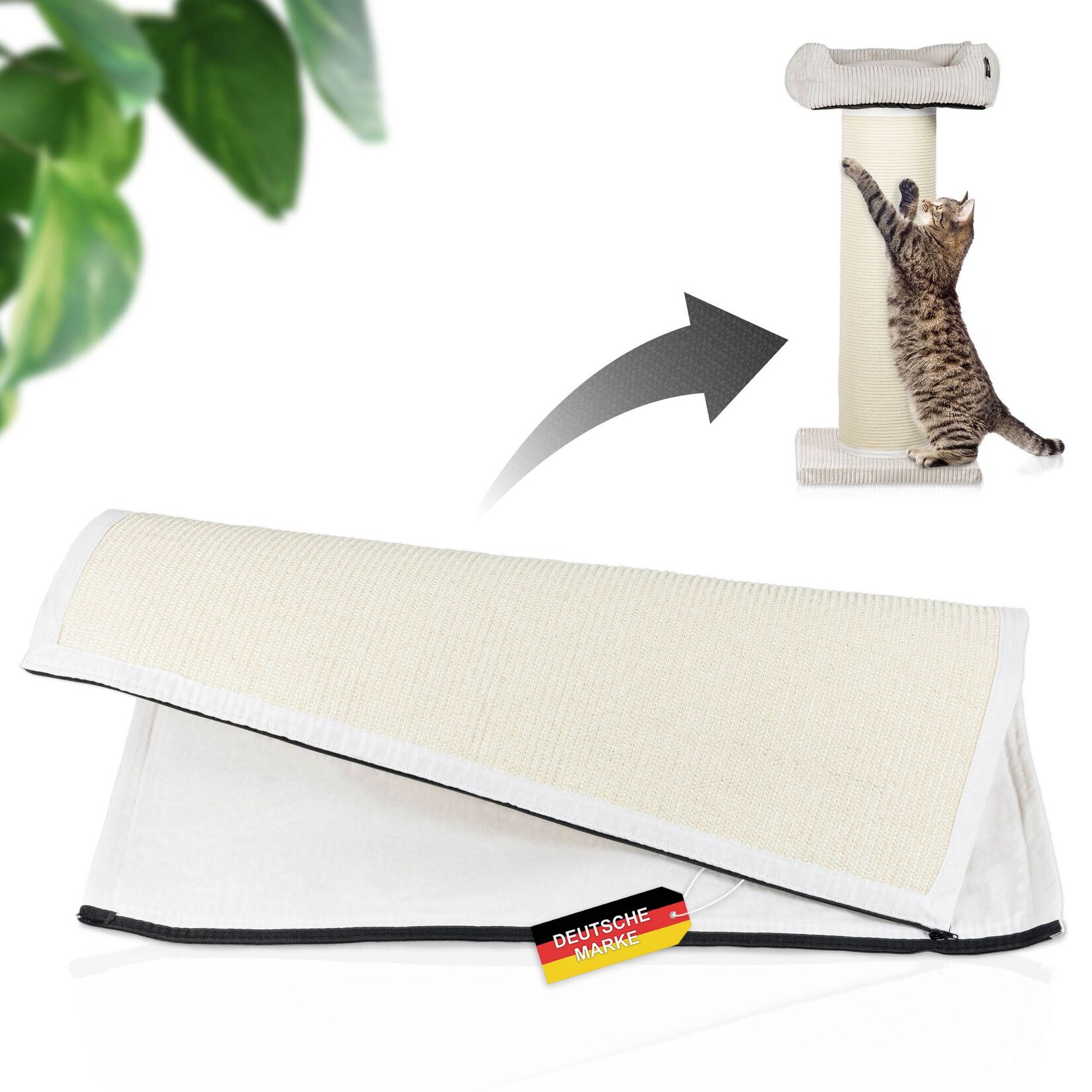 Rohrschneider XXL Kratzbaum FRIEDA – Kratztonne XXL austauschbare Kratzmatten stabil extra breite Säule Cord-Bezug waschbar Kratzbaum für große, mittlere und kleine Katzen Cord