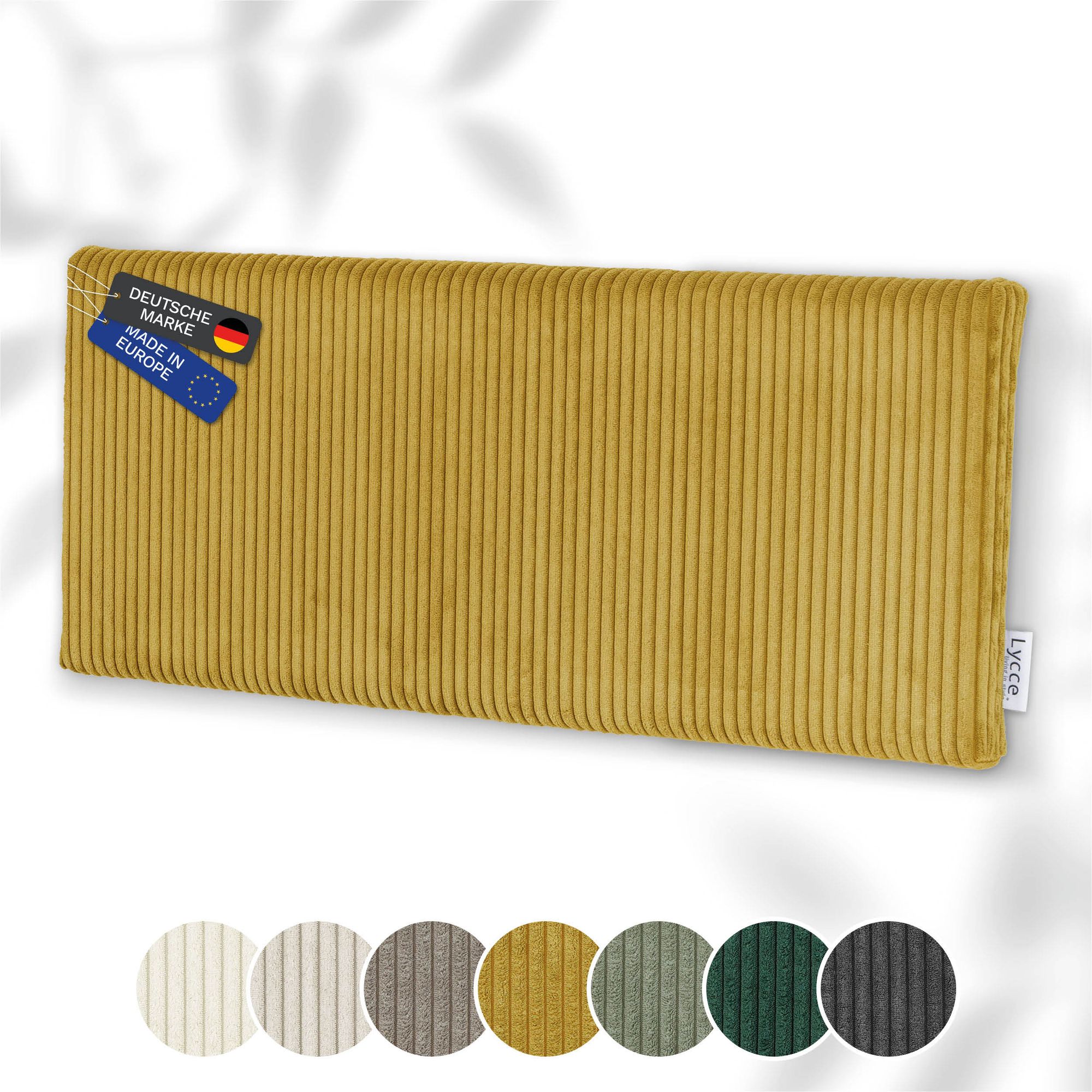 Lycce Wandkissen Cord &ndash; Wandpolster Kopfteil Betten & R&uuml;ckenkissen Sitzbank | komfortabel & stabil | einfache Montage | Wandpaneele gepolstert | Schlafzimmer & Wohnzimmer | Cord - Bild 1