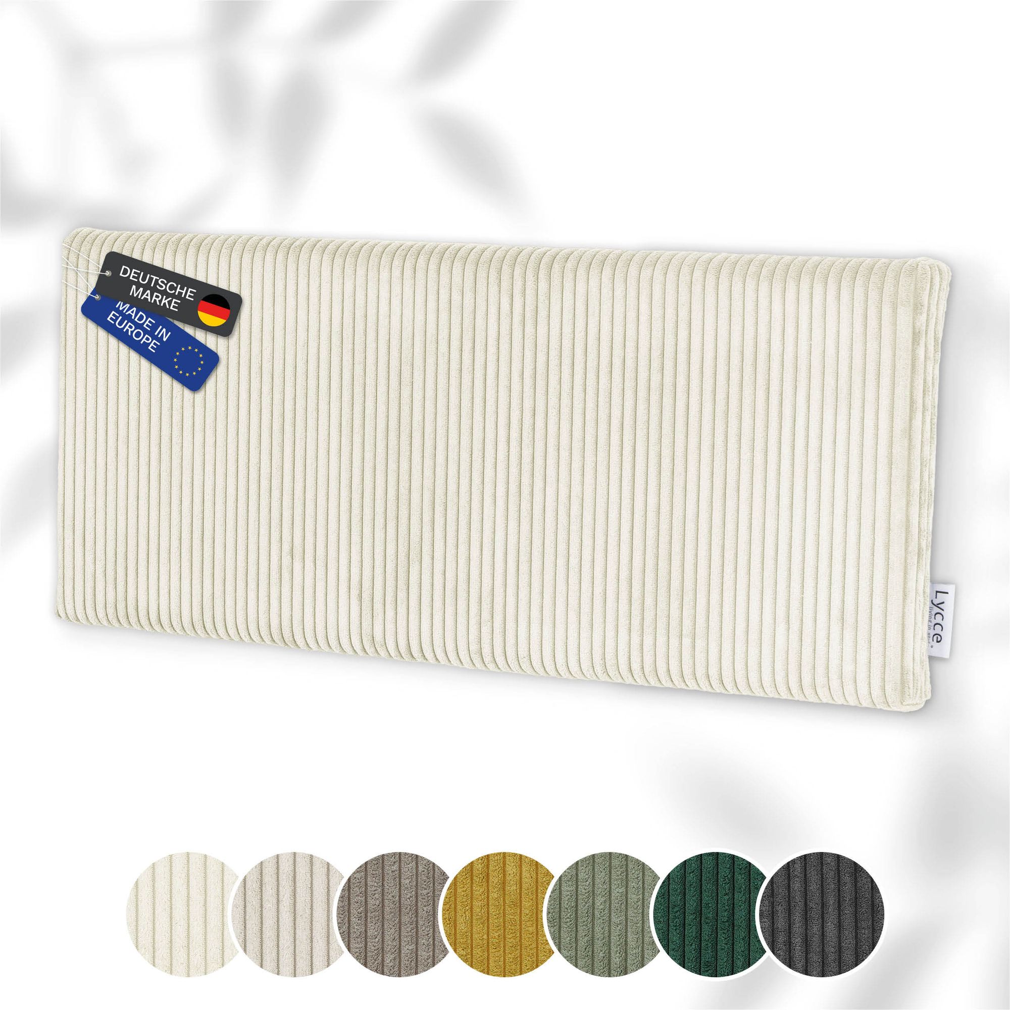 Lycce Wandkissen Cord &ndash; Wandpolster Kopfteil Betten & R&uuml;ckenkissen Sitzbank | komfortabel & stabil | einfache Montage | Wandpaneele gepolstert | Schlafzimmer & Wohnzimmer | Cord - Bild 1
