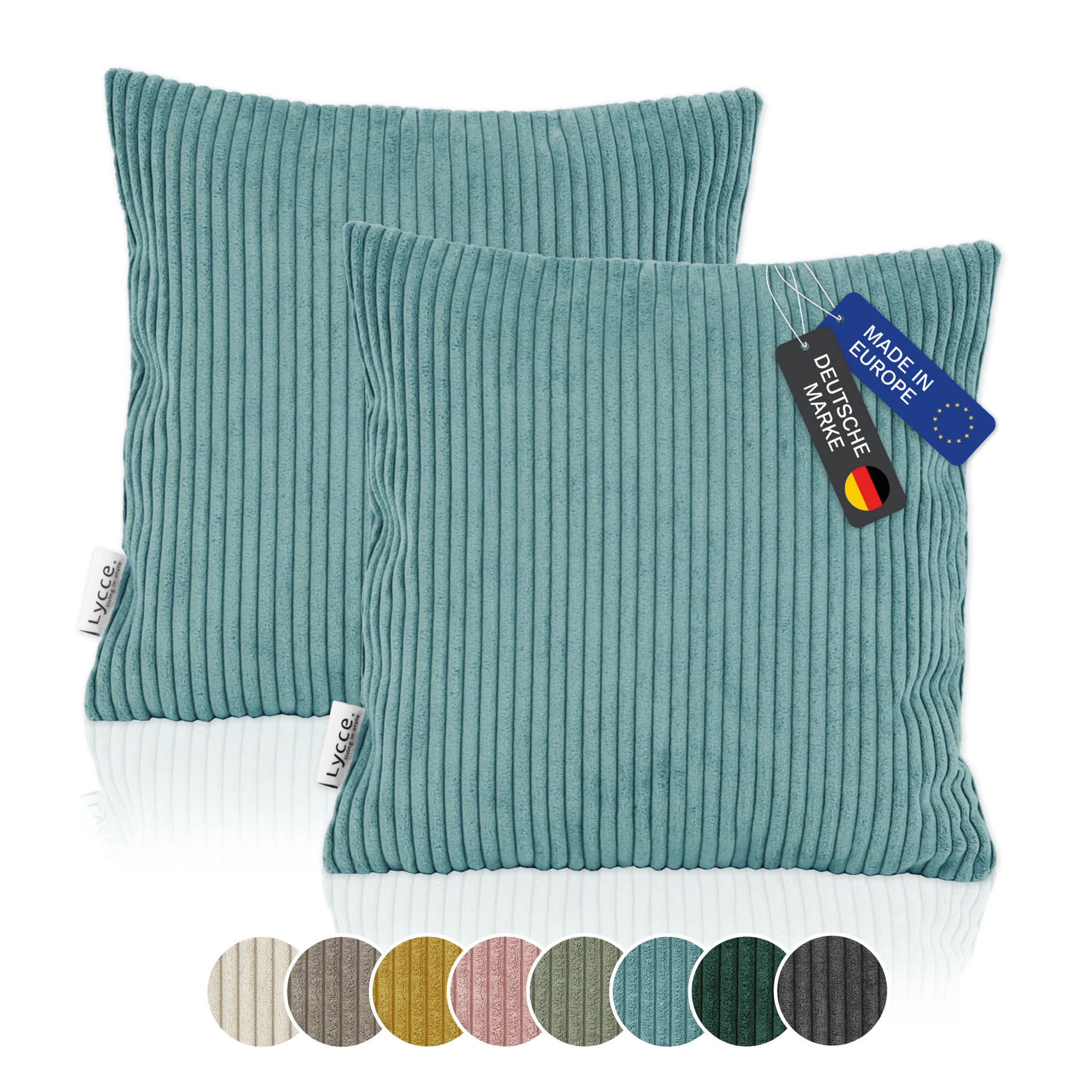 Lycce 2er Set Kissenbezug aus trendigem Cordstoff (40 x 40 cm) - Bild 1