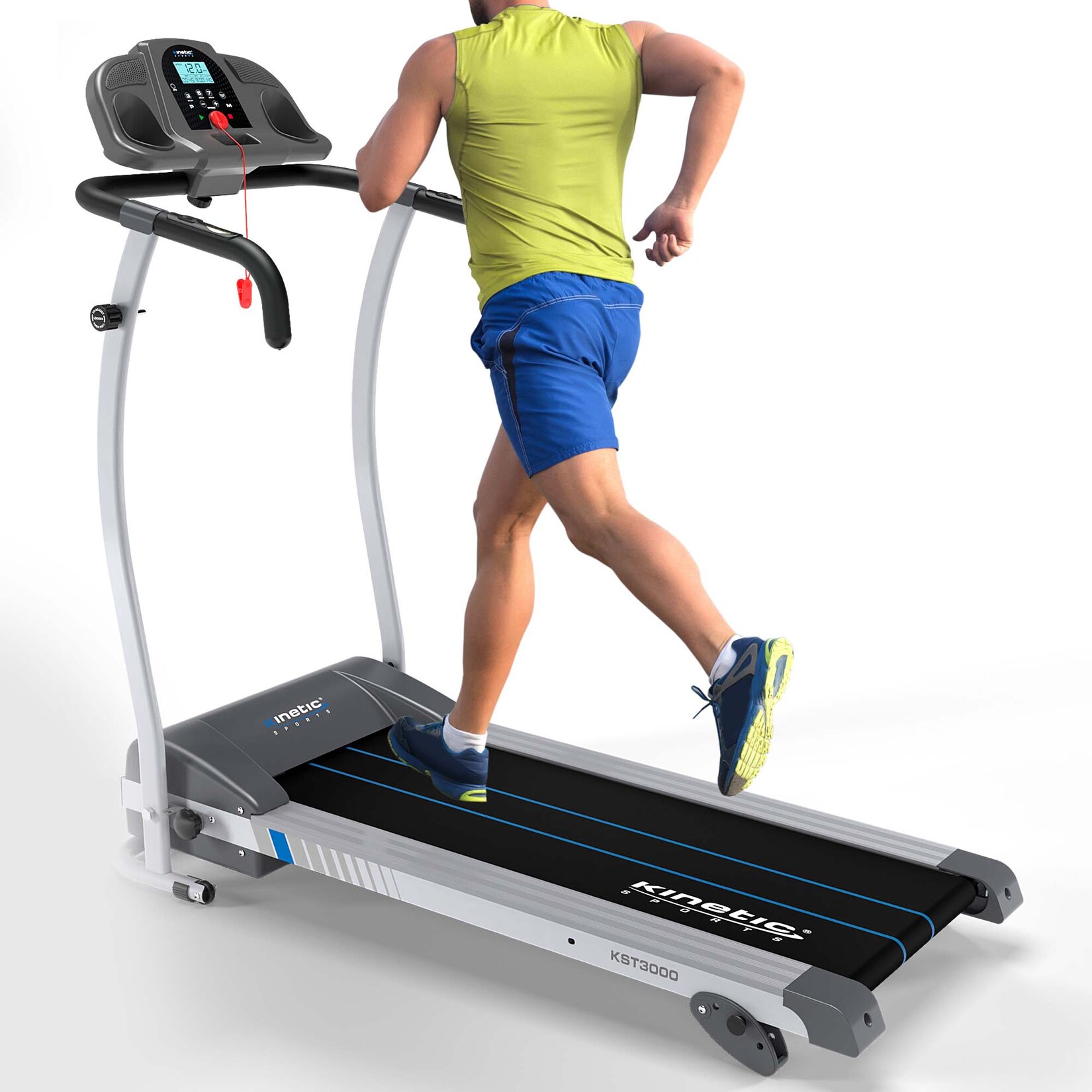 KINETIC SPORTS Pro Laufband klappbar KST3000 mit großer Lauffläche – 1100W Motor, 12 Programme, Steigung für Geh- und Lauftraining, integrierte Lautsprecher, bis 12 km/h | 04260378785893