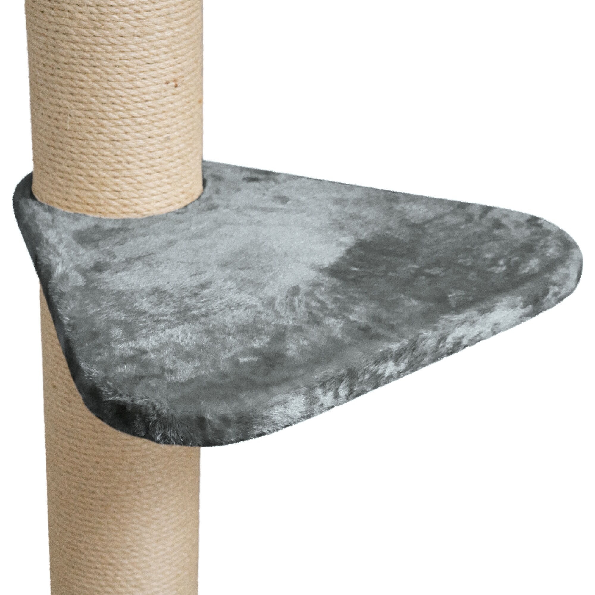 HAPPYPET Universal XL Liegeplatz f&uuml;r Kratzbaum 55 cm - Stabile Liegefl&auml;che, 600g Pl&uuml;sch &uuml;berzogen, Zubeh&ouml;r Ersatz f&uuml;r Katzenkratzb&auml;ume, belastbar bis 15 kg, Grau | Grau - Bild 1