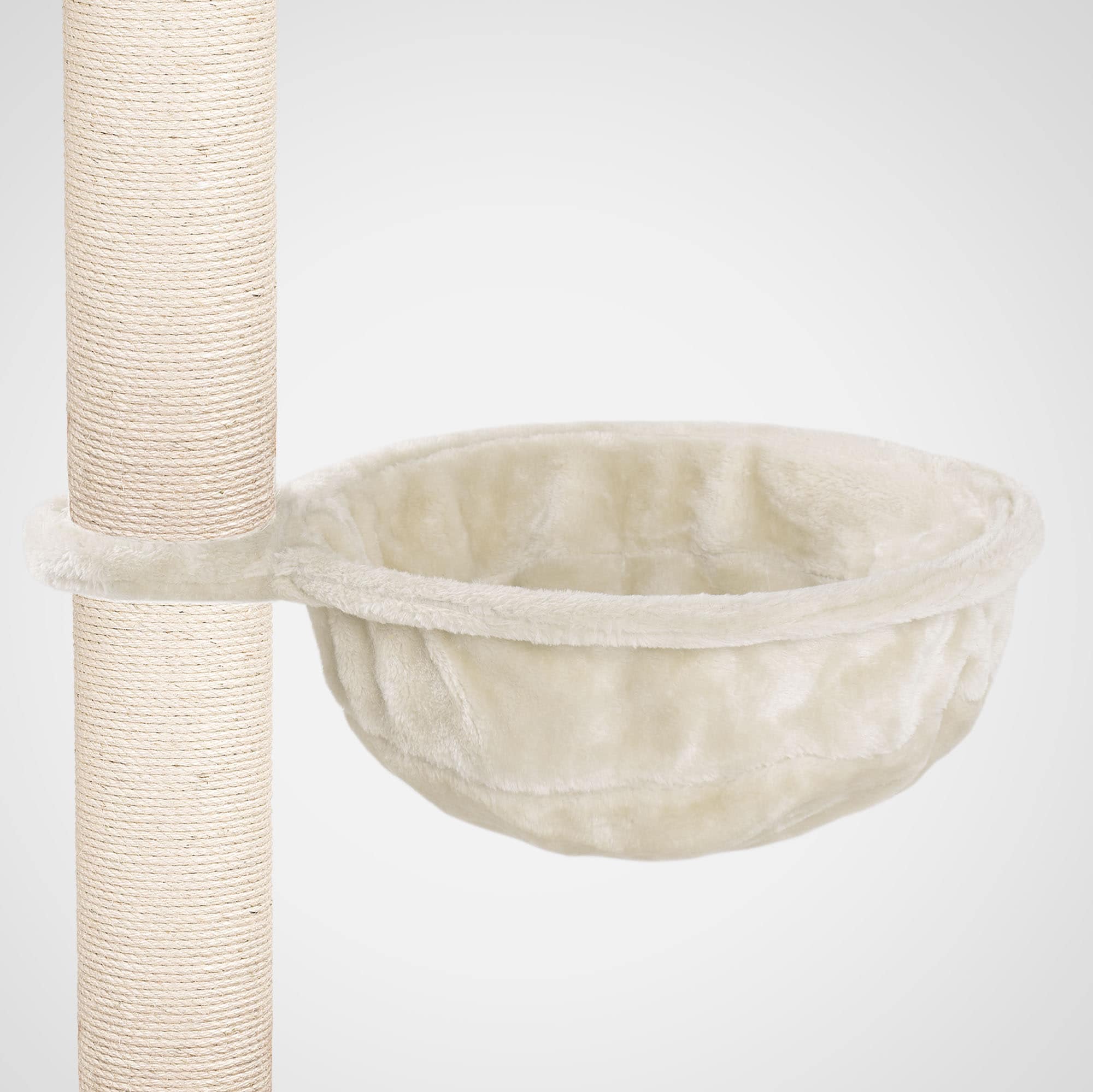 HAPPYPET Universal XL Liegemulde f&uuml;r Kratzbaum &Oslash; 40cm, Gro&szlig;e Schlafmulde, Stabiler Metallrahmen, 440g Pl&uuml;sch, Ersatz-Liegemulde belastbar bis 15kg, Creme | Creme - Bild 1