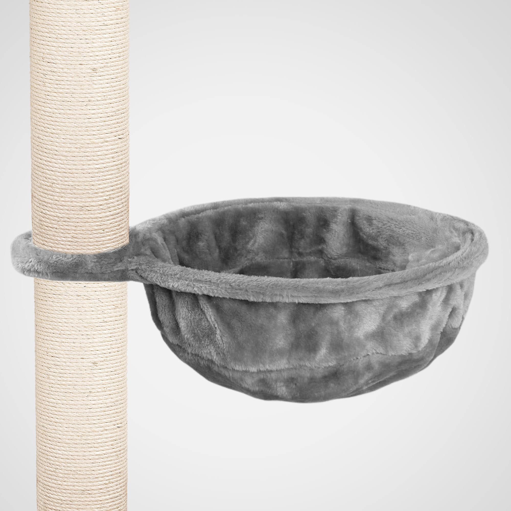 HAPPYPET Katzenh&auml;ngematte f&uuml;r Kratzbaum &Oslash;40 cm &ndash; XL Katzenmulde Ersatzteil &ndash; Stabile Liegemulde mit Metallrahmen &ndash; Katzenbett Kratzbaum &ndash; belastbar bis 15 kg, Grau | Grau - Bild 1