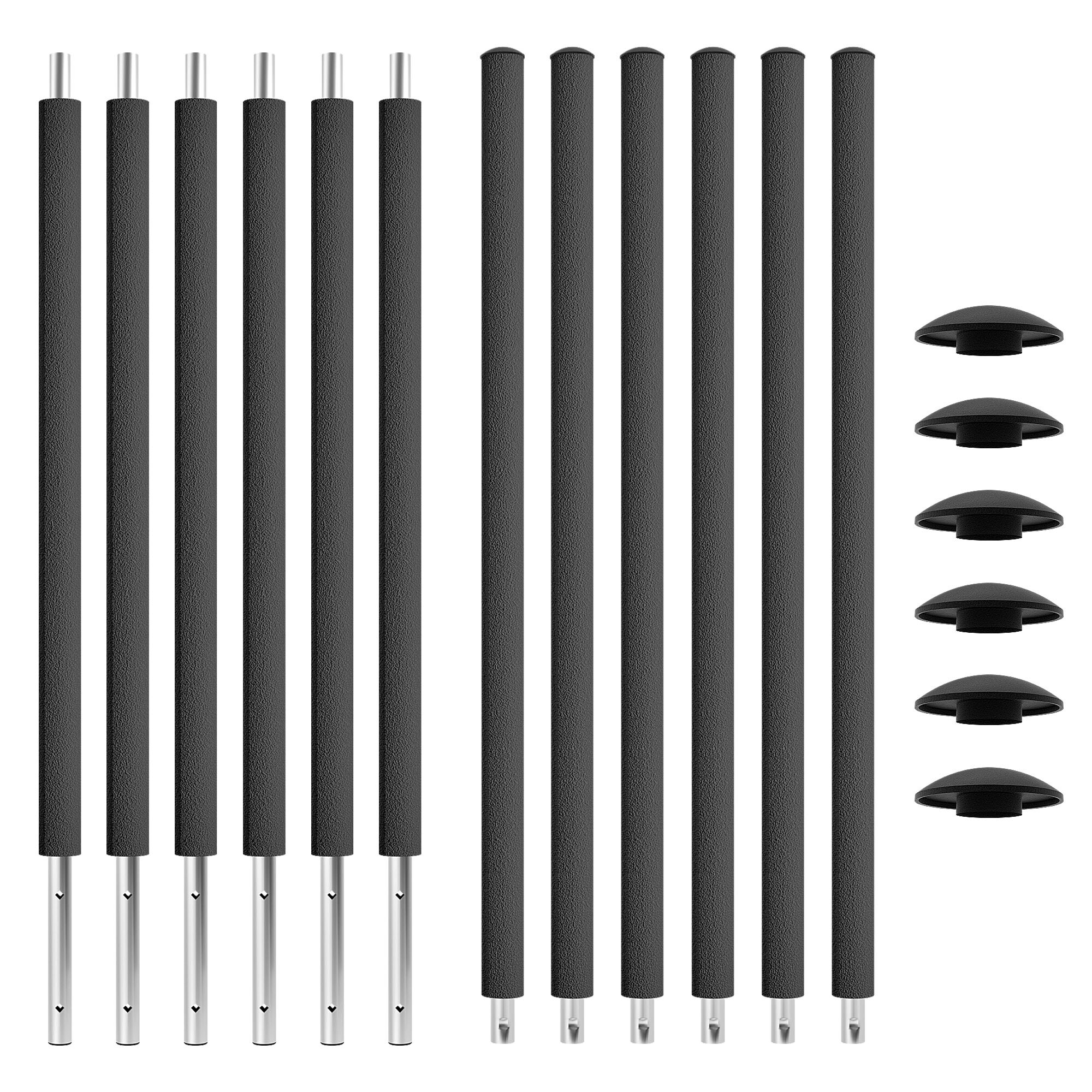 KINETIC SPORTS Trampolin Netzstangen Komplett-Set 6 St&uuml;ck &Oslash; 25 mm &ndash; Ersatzteil f&uuml;r Gartentrampolin &Oslash; 183 cm, Ersatz Stangen Netzpfosten inkl. Schaumstoff und Abdeckkappen |  6 St&uuml;ck, 180 cm H&ouml;he, &Oslash; 25 mm 6 St&uuml;ck, 180 cm H&ouml;he, &Oslash; 25 mm - Bild 1