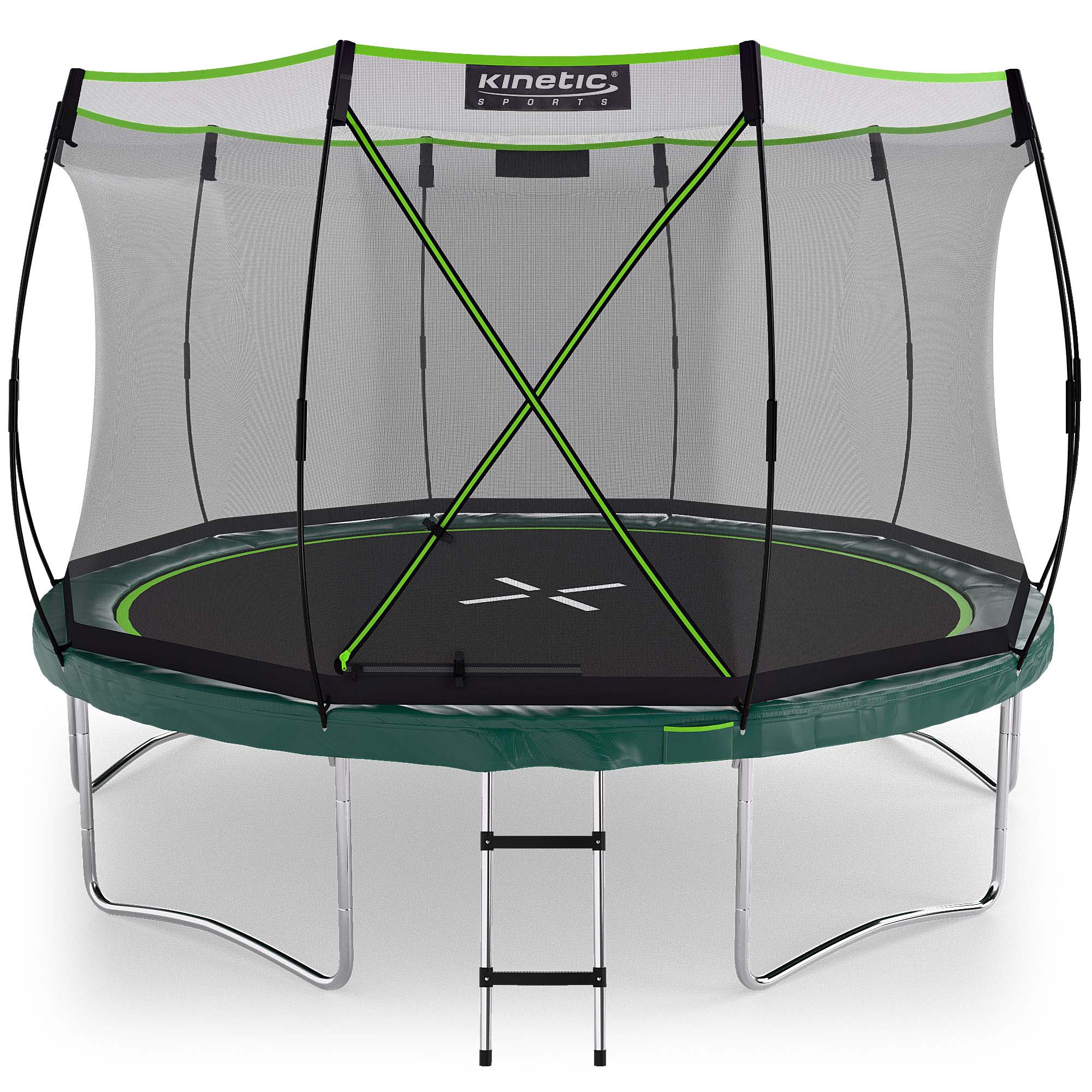 KINETIC SPORTS Trampolin Federlos-Design 'Bungee Safety Elite' - Outdoor Gartentrampolin f&uuml;r Kinder | Dunkelgr&uuml;n &Oslash; 366 cm &Oslash; 366 cm - Bild 1