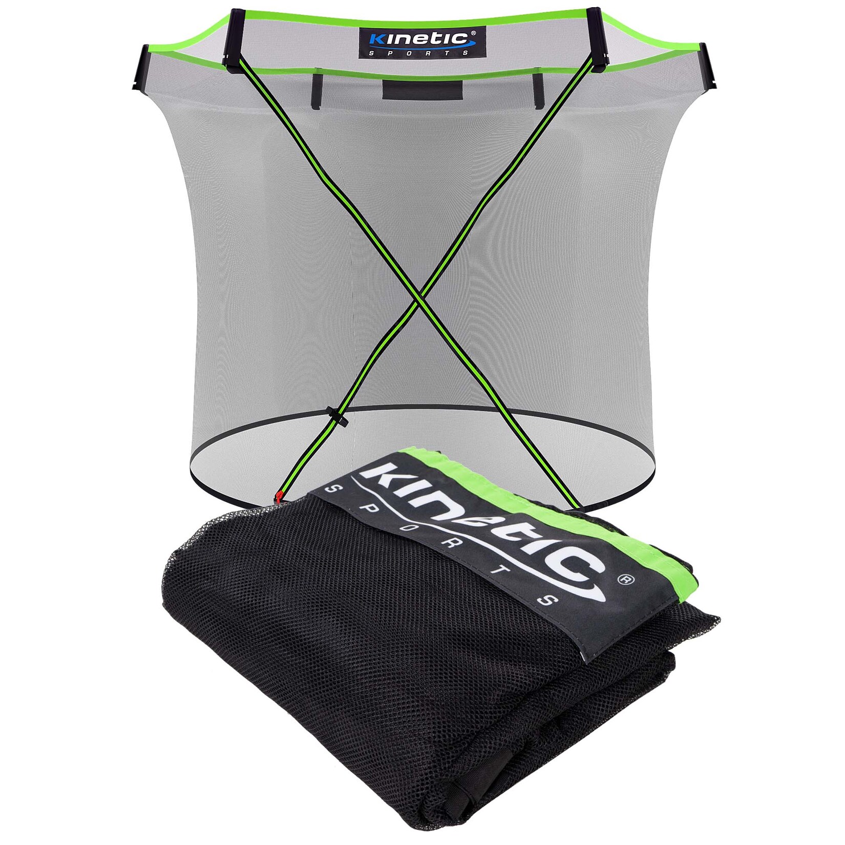 KINETIC SPORTS Trampolin Sicherheitsnetz für ULTIMATE PRO Gartentrampoline ø 244/305/366/427 cm - Mit Reißverschluss und Sicherheitsclips, UV beständig, Ersatznetz Fangnetz Schutznetz für Ø 244 cm Trampolin