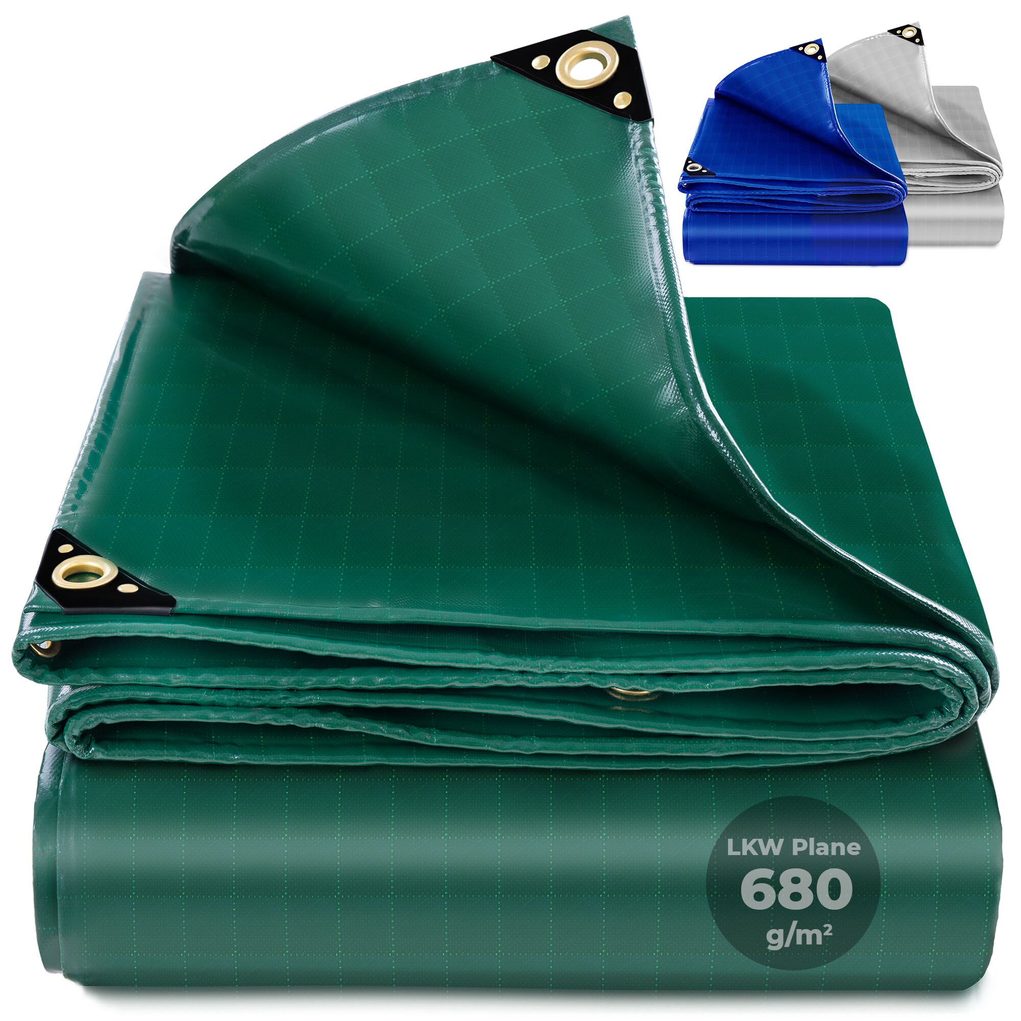ROTFUCHS Premium Abdeckplane mit &Ouml;sen 300 x 200 cm, 6m&sup2; - 700 g/m&sup2; PVC RipStop-Gewebe Rei&szlig;fest & Wasserdicht | Universell f&uuml;r Pool, LKW, Holz Gartenm&ouml;bel | Abdeckung, Gewebeplane | Gr&uuml;n 300 x 200 cm - Bild 1