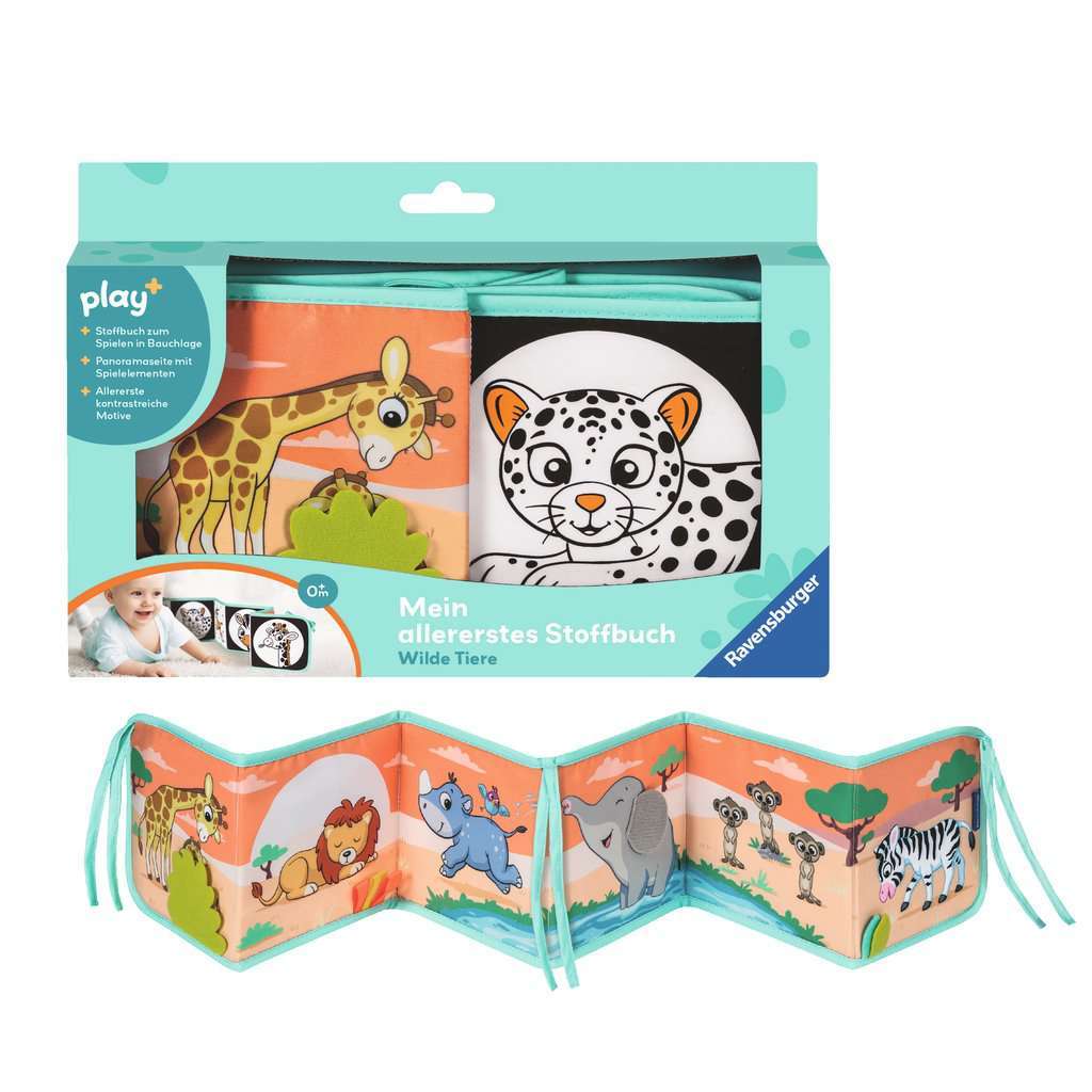 Ravensburger Spiel Mein allererstes Stoffbuch (f&uuml;r die Bauchlage): Wilde Tiere (Leporello) - Bild 1