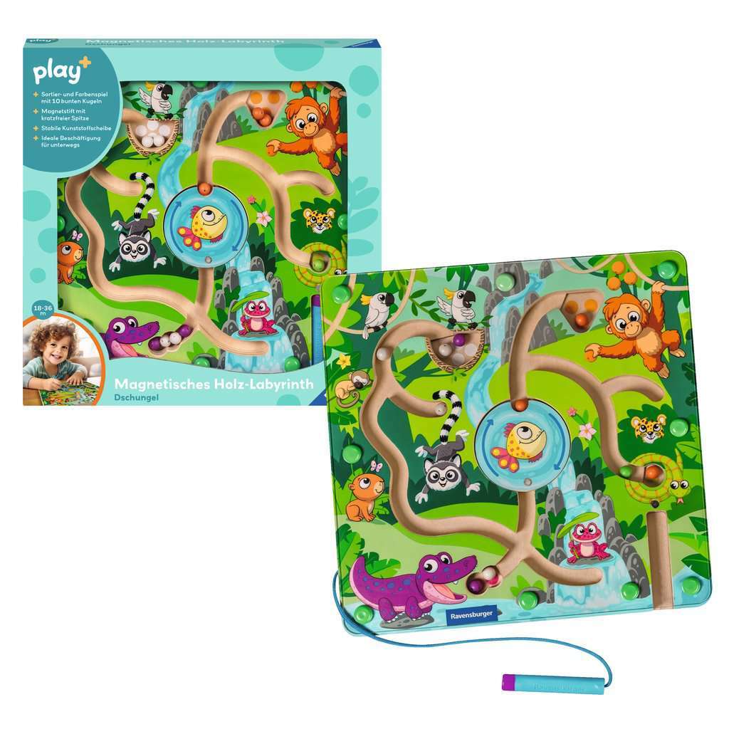 Ravensburger Spiel Magnetisches Holz-Labyrinth: Dschungel - Bild 1