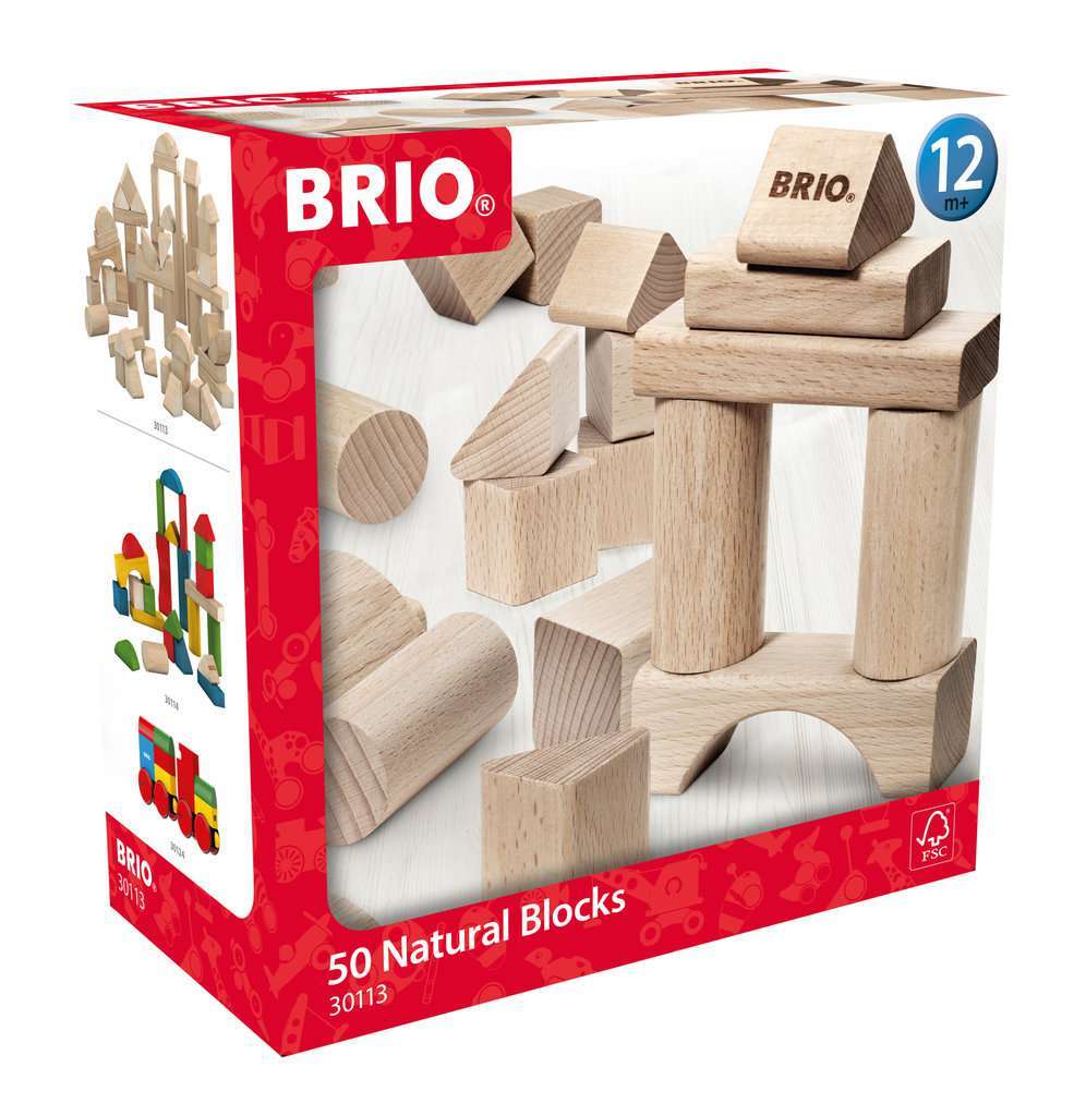 BRIO Spiel Natur Holzbausteine, 50 Teile - Bild 1