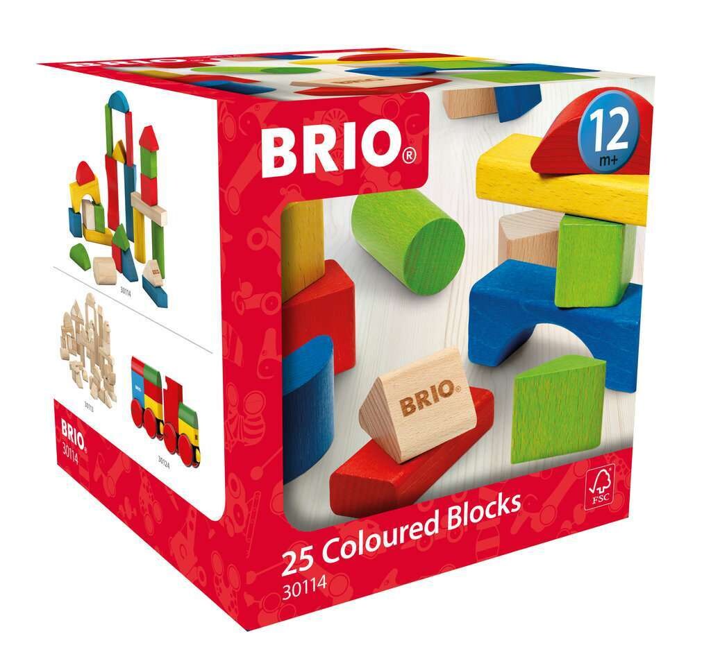 BRIO Spiel Bunte Holzbausteine, 25 Teile | 07312350301144
