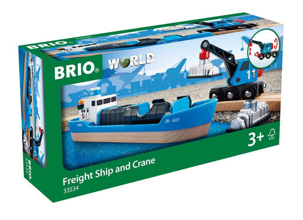 BRIO Spiel Containerschiff mit Kranwagen - Bild 1