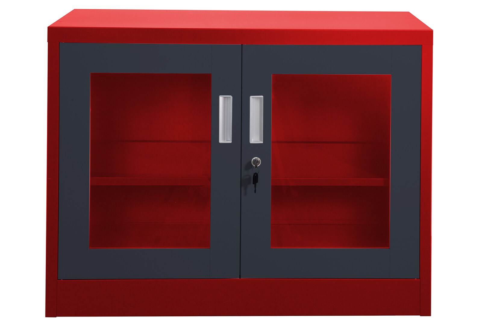 Aktenschrank UFA rot dunkelgrau - Bild 1