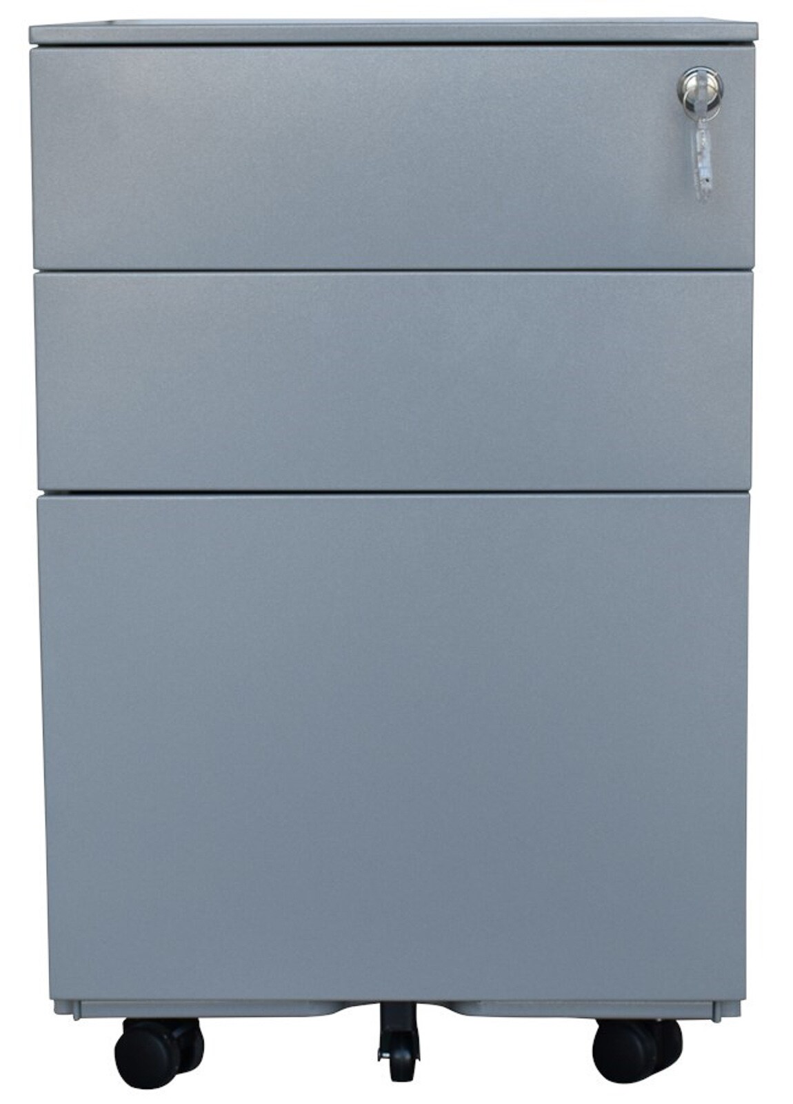 Rollcontainer grau Metallschrank mit 3 Schubladen abschlie&szlig;bar - Bild 1