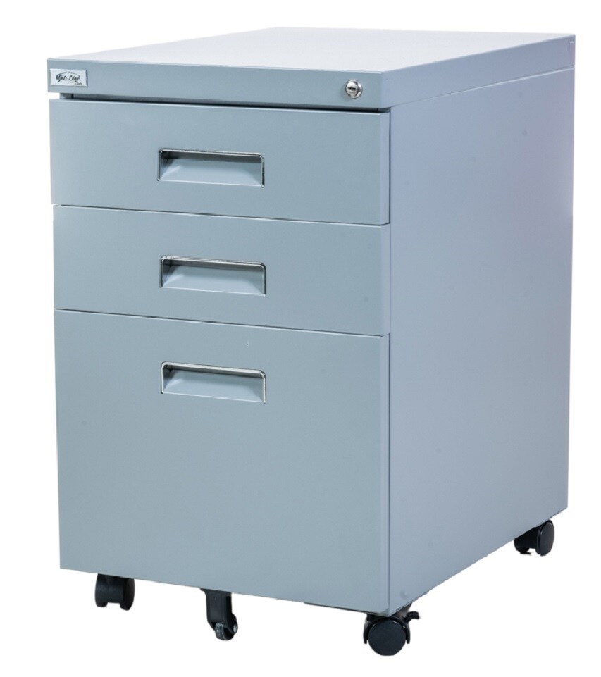 Büro Rollcontainer 3 Schubladen Hängeregistratur abschliessbar PAUL grau Bürocontainer | 04260620358363