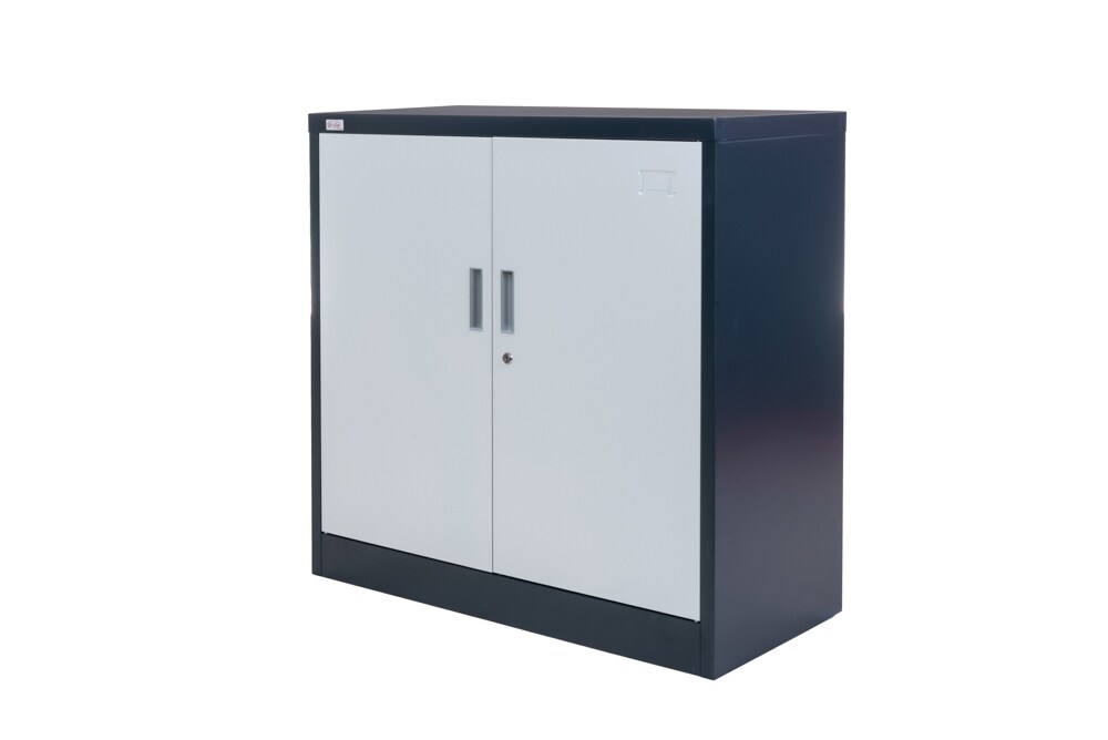 Aktenschrank KIEW weiss dunkelgrau 90x40x90cm | 04260620358400