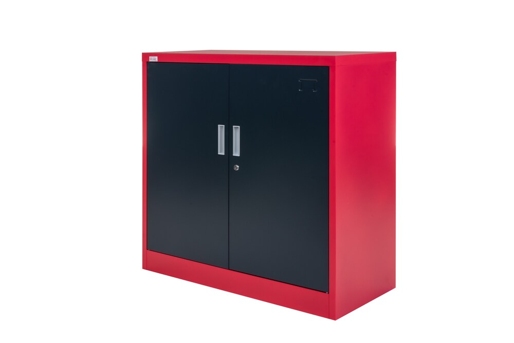 Bueromoebel Aktenschrank KIEW rot dunkelgrau 90x40x90cm Metall | 04260620358394