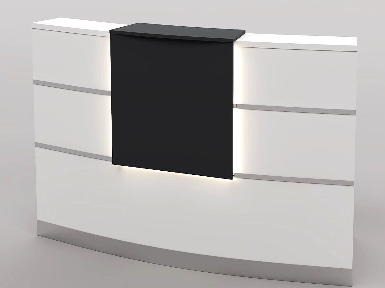 Empfangstheke Tresen f&uuml;r Ihr B&uuml;ro VALENCE wei&szlig; Salon Kanzlei  Praxis M&ouml;bel von Jet-Line 120 cm - Bild 1