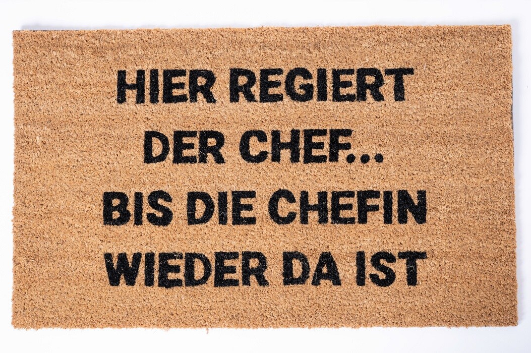 Jet-Line Kokos Fu&szlig;matte REGINA 45x75x1,5 cm Schuhabstreifer Schriftaufdruck Outdoor 100 % Kokos - Bild 1