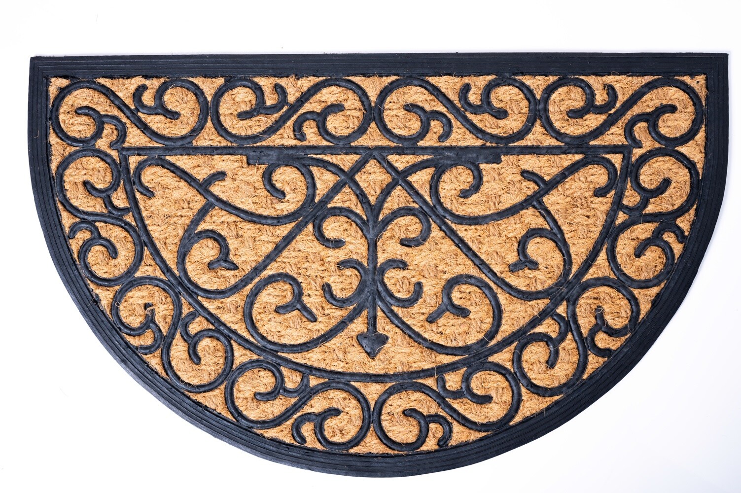 Gummi / Kokos Relief Fu&szlig;matte KLARA 45x75 cm Schuhabstreifer halbrund - Bild 1