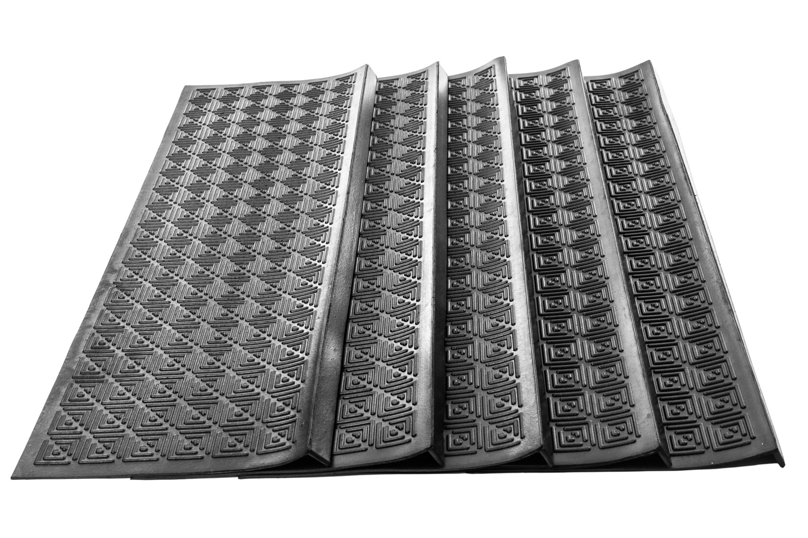 Stufenmatten FREDERIKE 5er-Set Außenbereiche Treppenmatten Antirutschmatte 25x89 cm