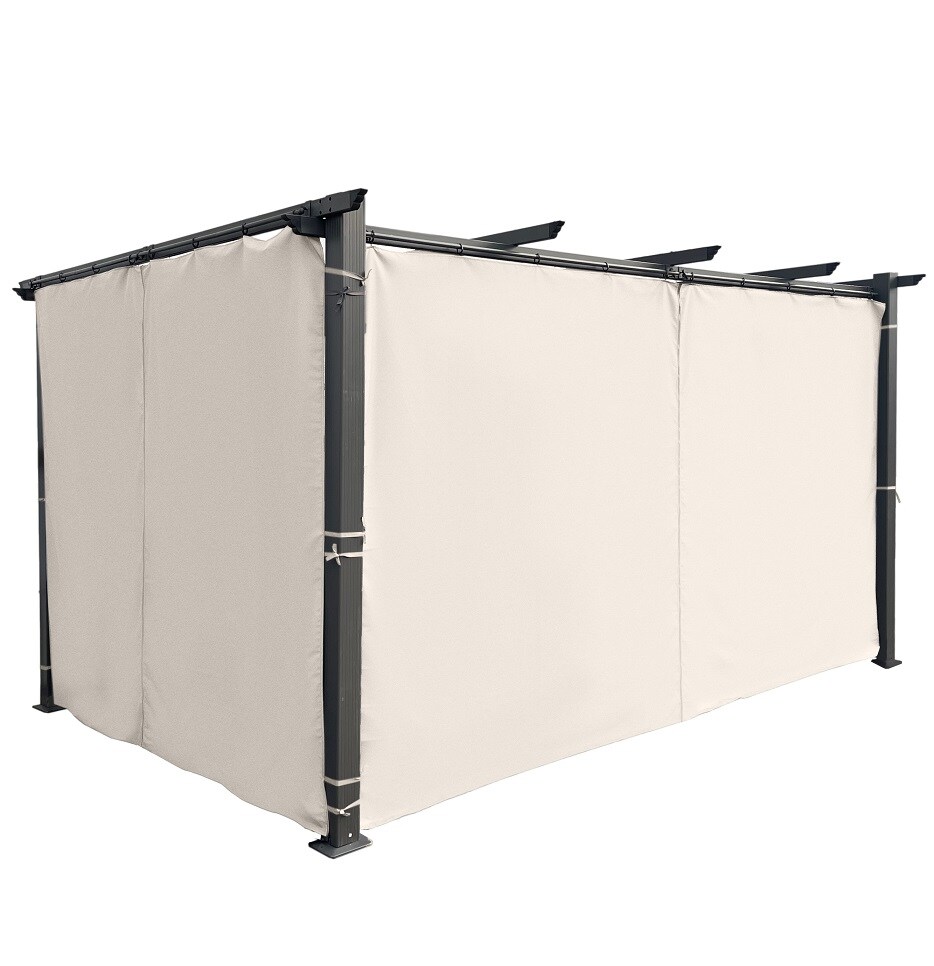 Gardine Seitenvorhang für Pavillon Luxor beige  à ca. 4m Breite