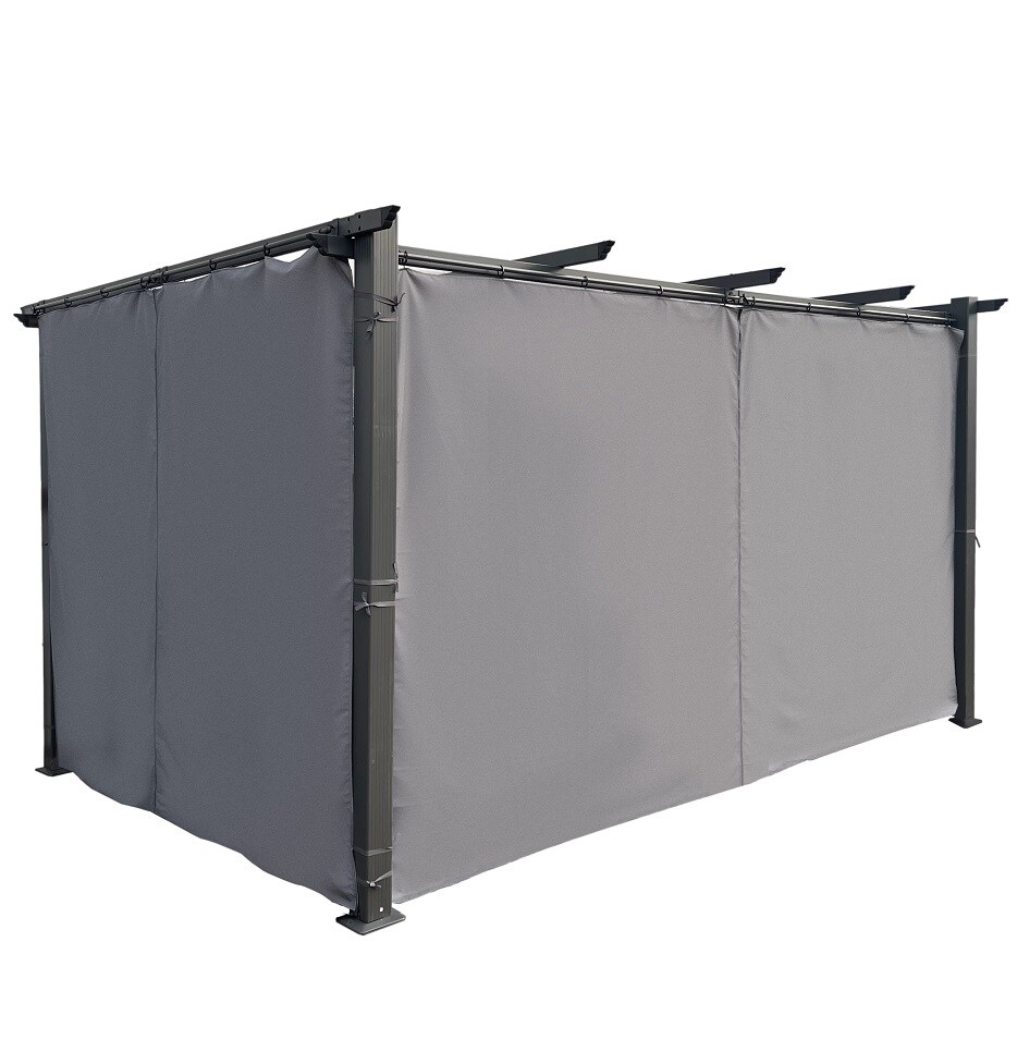 Gardine Seitenvorhang f&uuml;r Pavillon Luxor anthrazit 2 St&uuml;ck &agrave; ca. 3m Breite - Bild 1