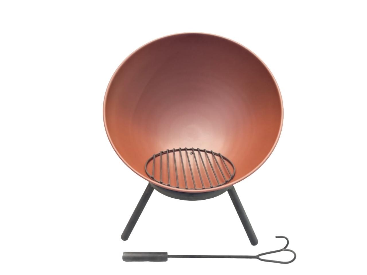 Feuerstelle APACHO Schale Rostoptik mit schwarzer Stütze neigbar Rostoptik Feuerschale | 04262456960154