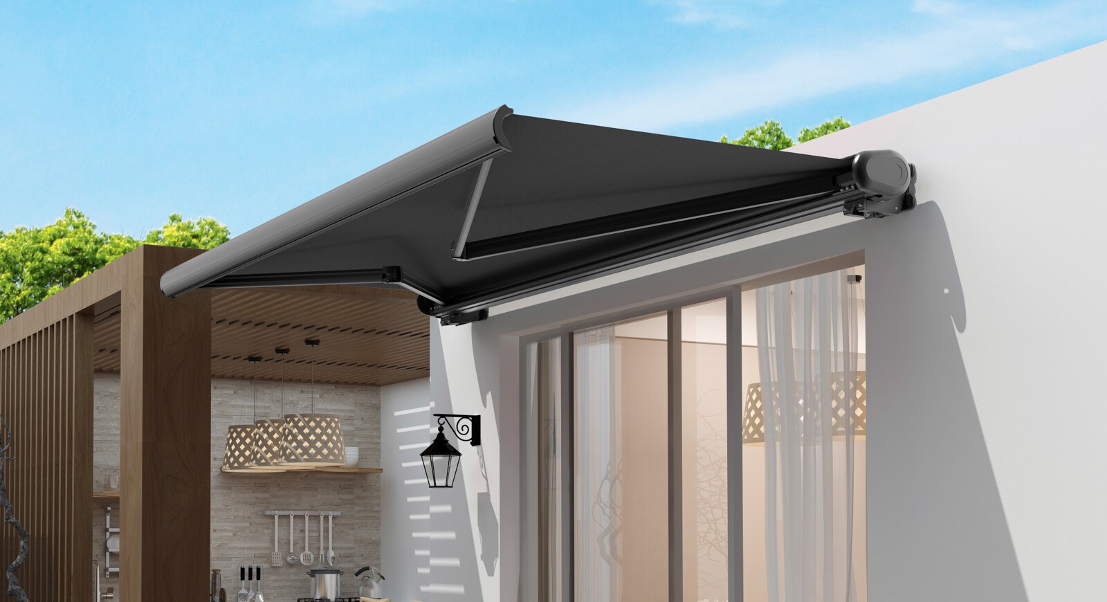 Markise Vollkassettenmarkise elektrisch 4x3m anthrazit Sunray  Kassettenmarkise UV-Schutz Balkon online kaufen bei Netto