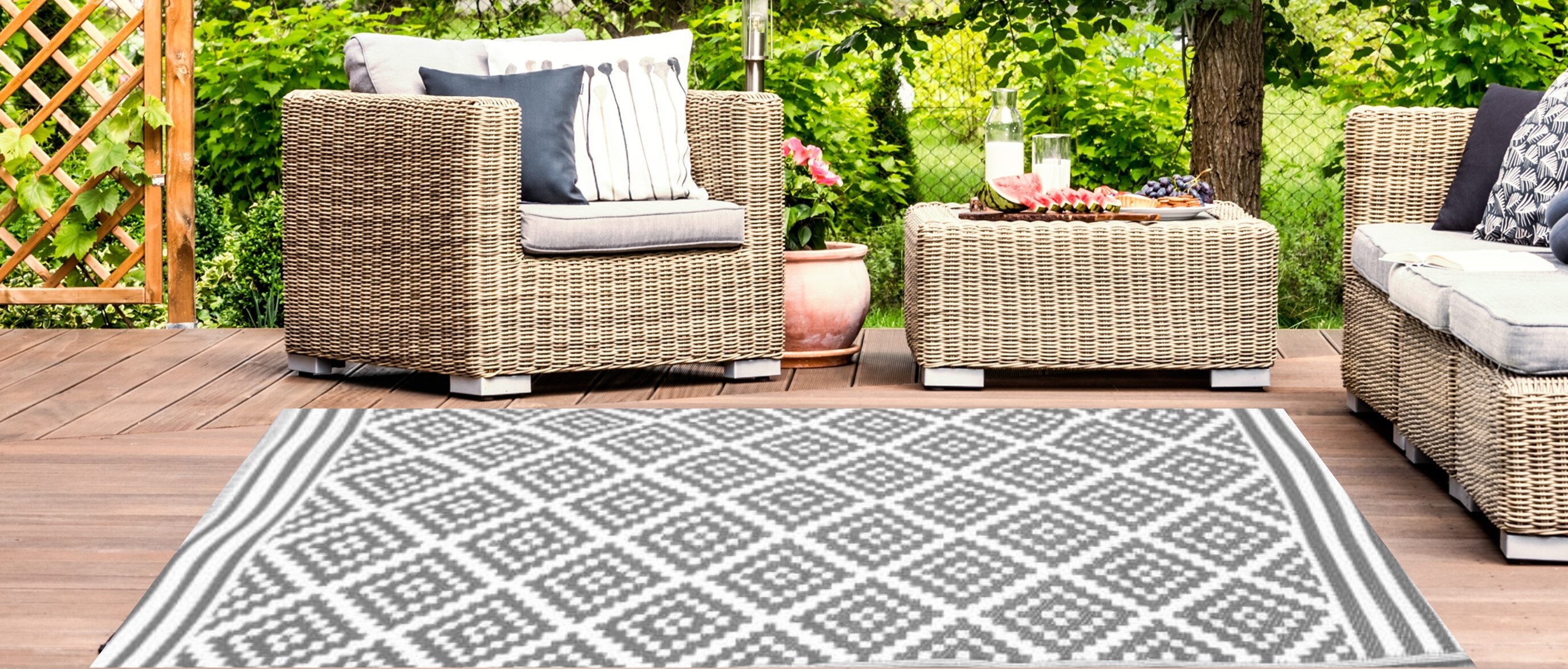 Wetterfester Outdoor-Teppich 'Austin' 240x300 cm in Grau