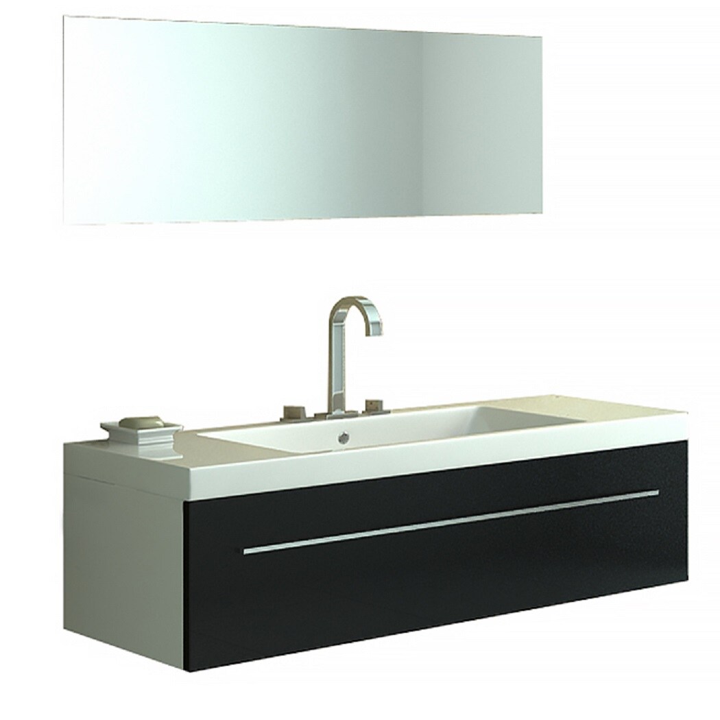 Badset Bern schwarz hochglanz Badmoebel - Bild 1