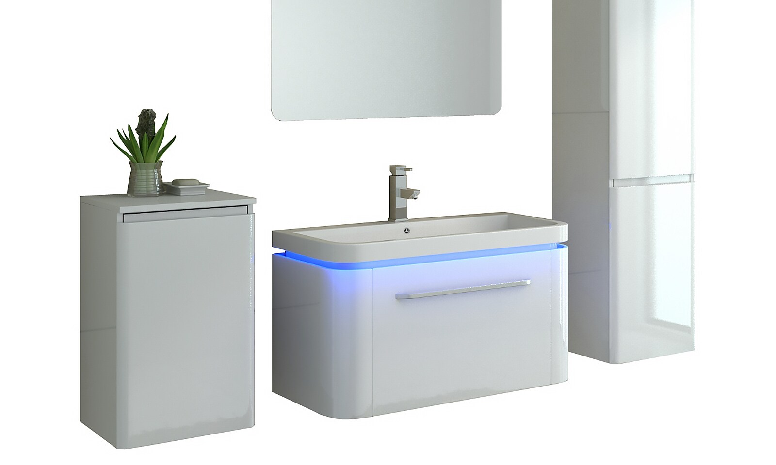 STAAD Elegantes Badm&ouml;bel-Set mit LED-Beleuchtung & Keramikwaschbecken - Bild 1
