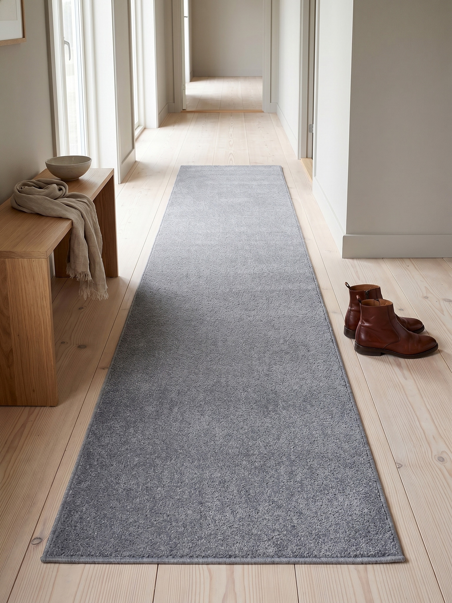 Teppich Kurzflor MAIN in Hellgrau, einfarbig, 80 x 150 cm online kaufen bei Netto