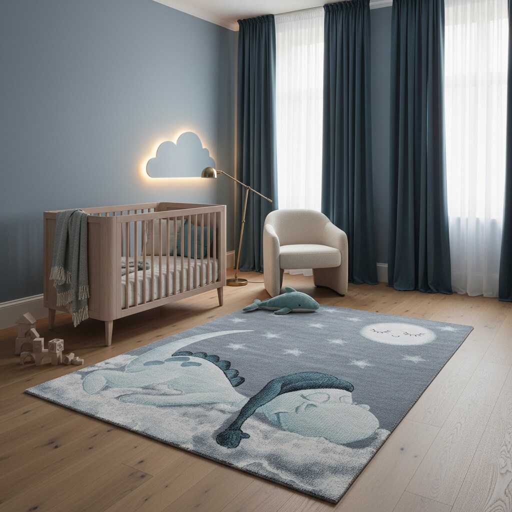 Spielteppich COGNE in Blau, mit Dino-Motiv, 200 x 290 cm - Bild 1