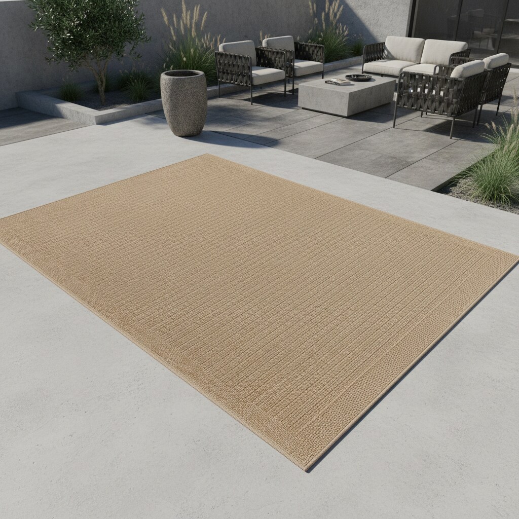 Teppich Outdoor KASBERG in Beige, im Vintage-Stil, aus Polypropylen, 200 x 290 cm - Bild 1