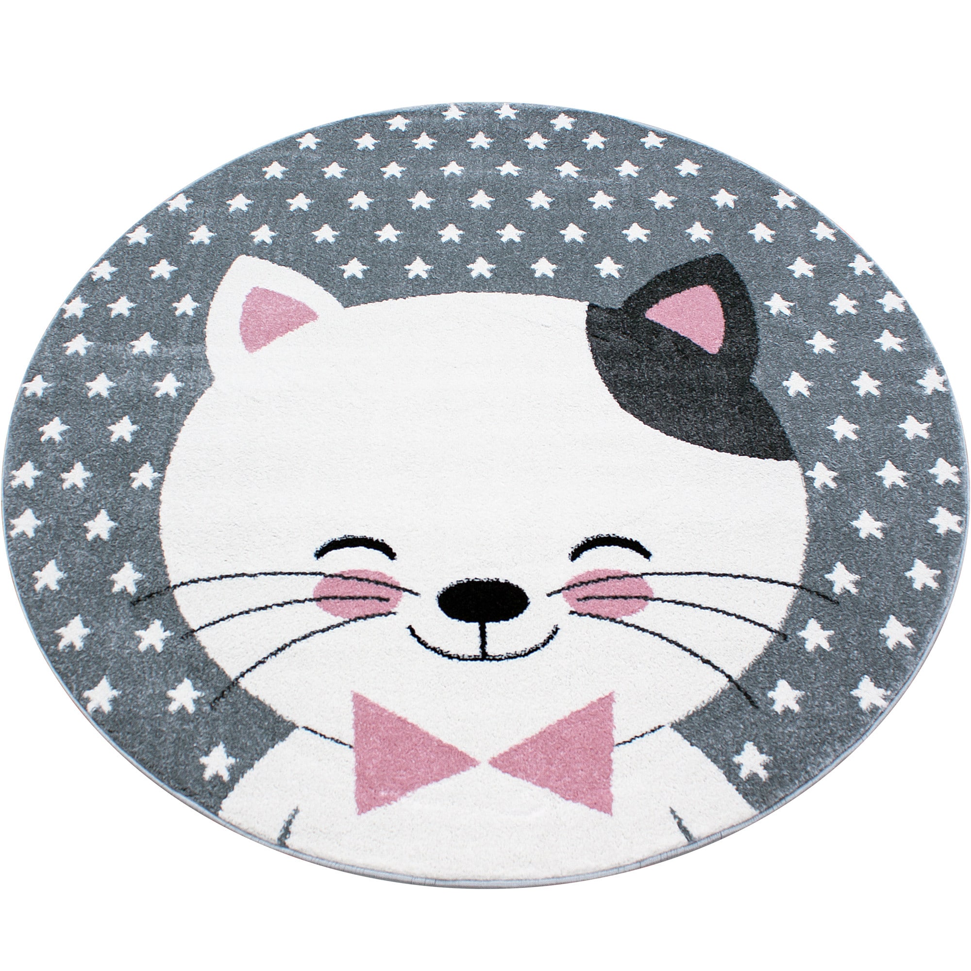 Spielteppich TASNA in Rosa, mit Katzen-Motiv, &Oslash; 120 cm - Bild 1