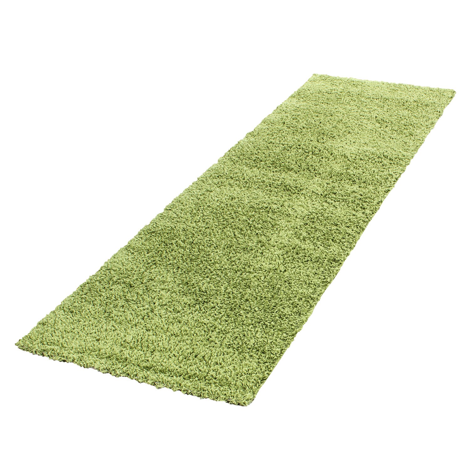 Teppich Hochflor RHEIN in Grün, einfarbig, 80 x 250 cm
