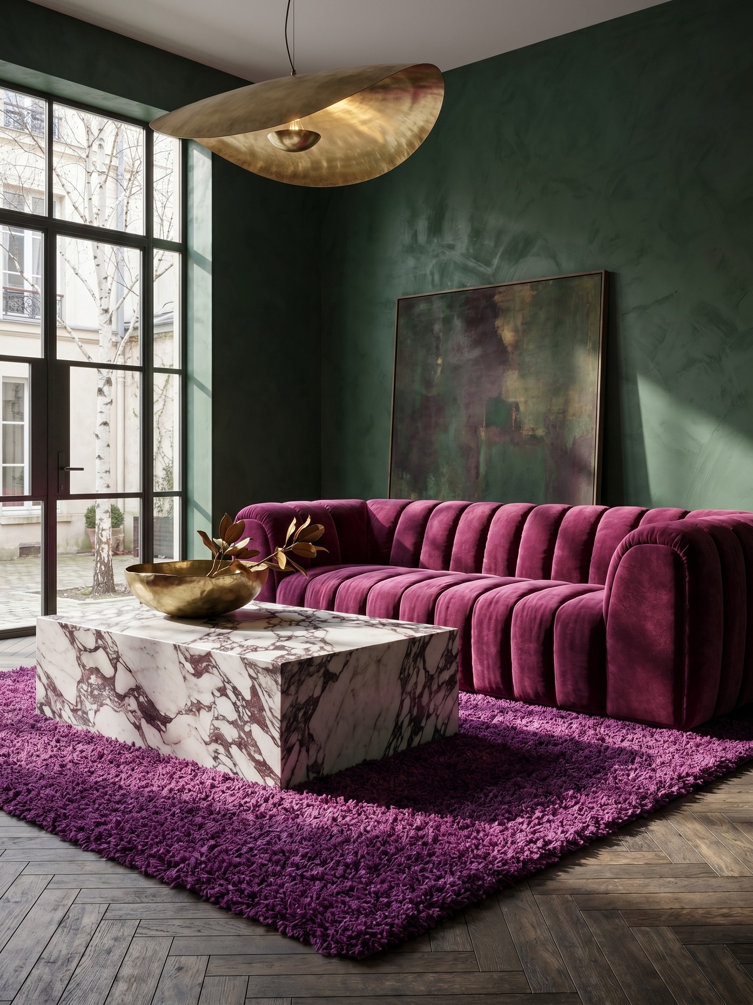 Teppich Hochflor RHEIN in Violett, einfarbig, 100 x 200 cm - Bild 1