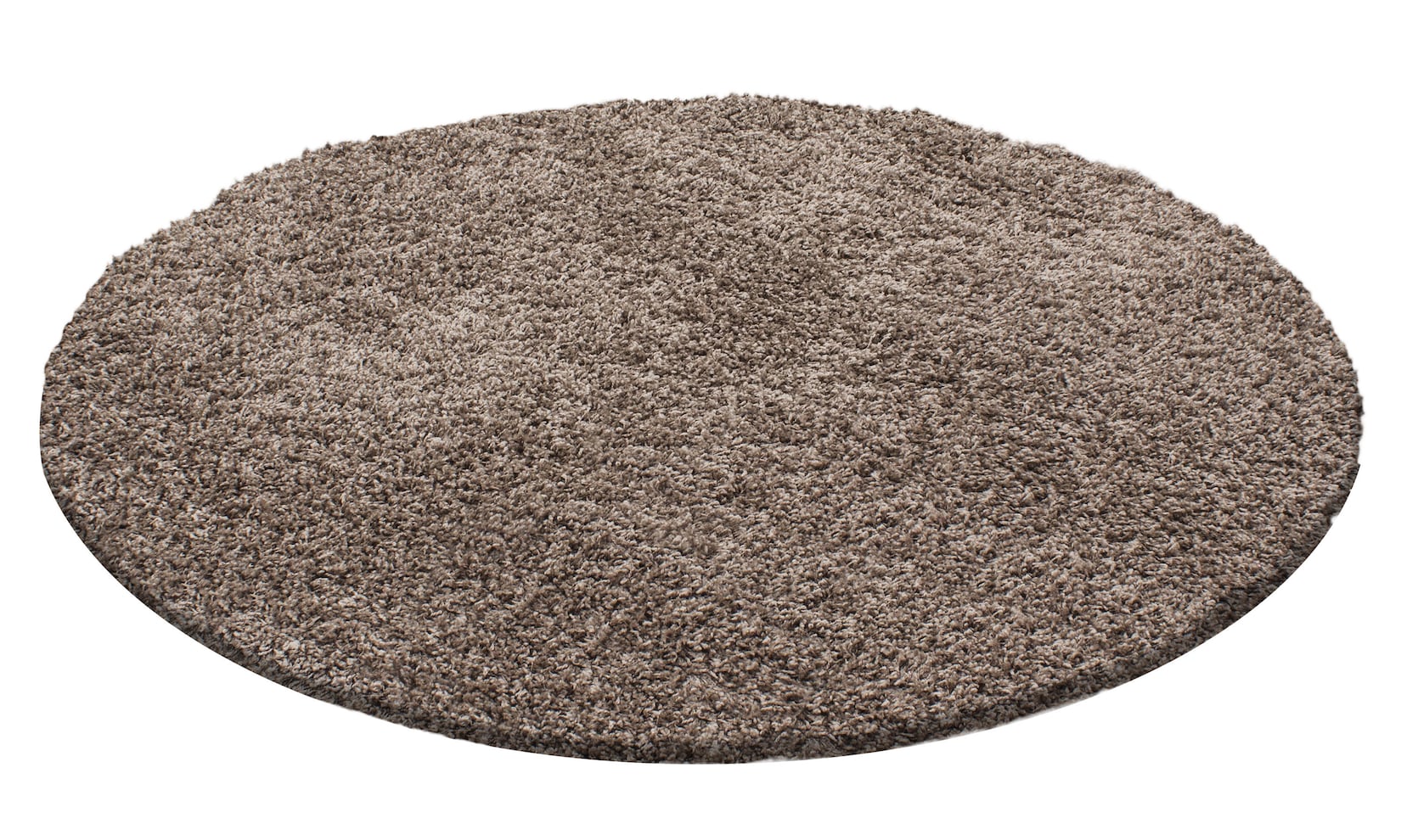 Teppich Hochflor RHEIN in Mokka, einfarbig, Ø 120 cm